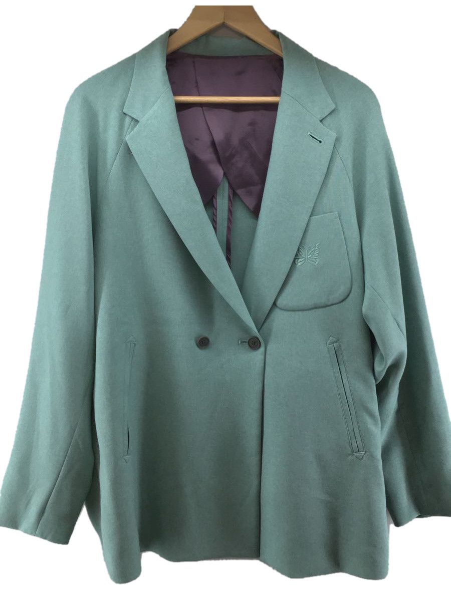 Jacket Green Double Button Plain Polyester