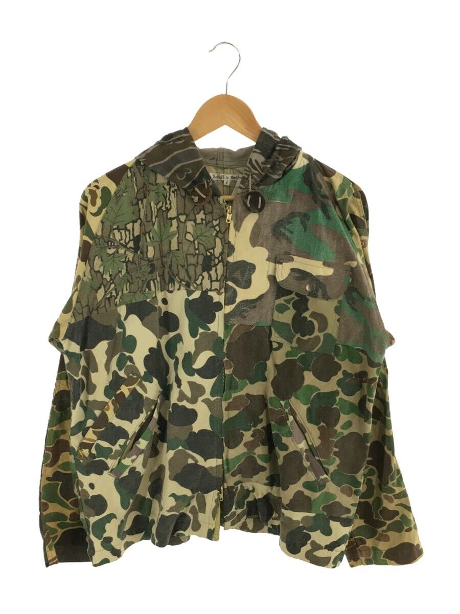 Shirt Green Camouflage Cotton Zip Parka
