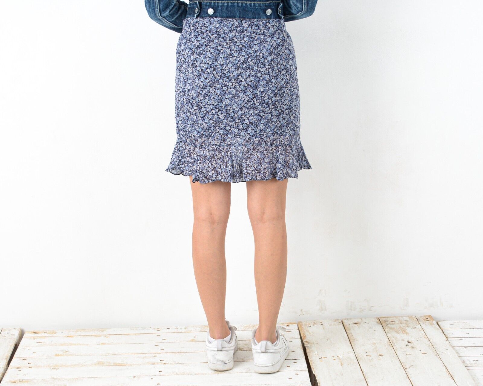 Other × Vintage Summer Skirt Knee Length VTG Retro Floral Lining Light Funky Size 26" / US 2 / IT 38 - 3 Thumbnail