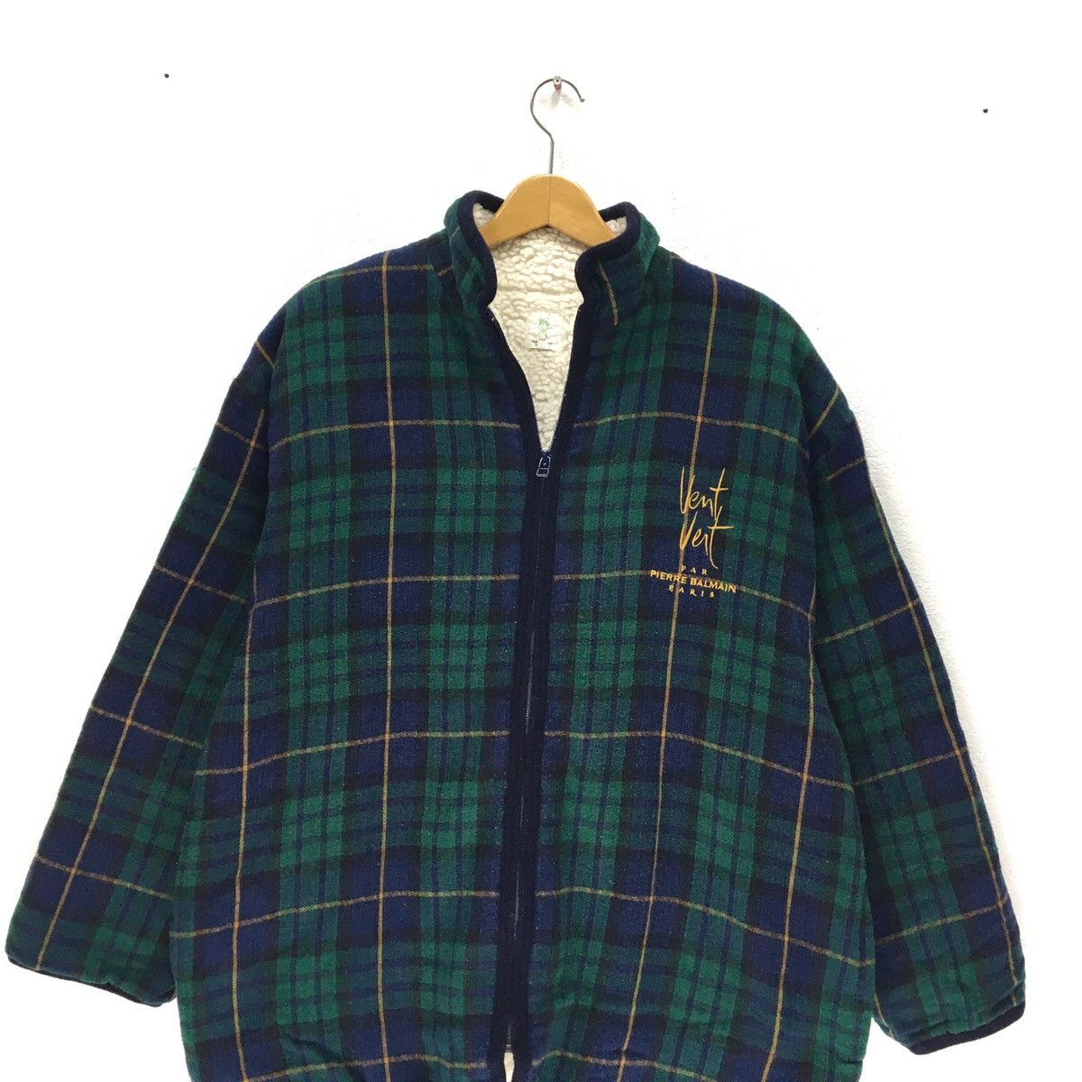 Pierre Balmain PIERRE BALMAIN Tartan Style Bomber Fleece Size US XL / EU 56 / 4 - 5 Thumbnail