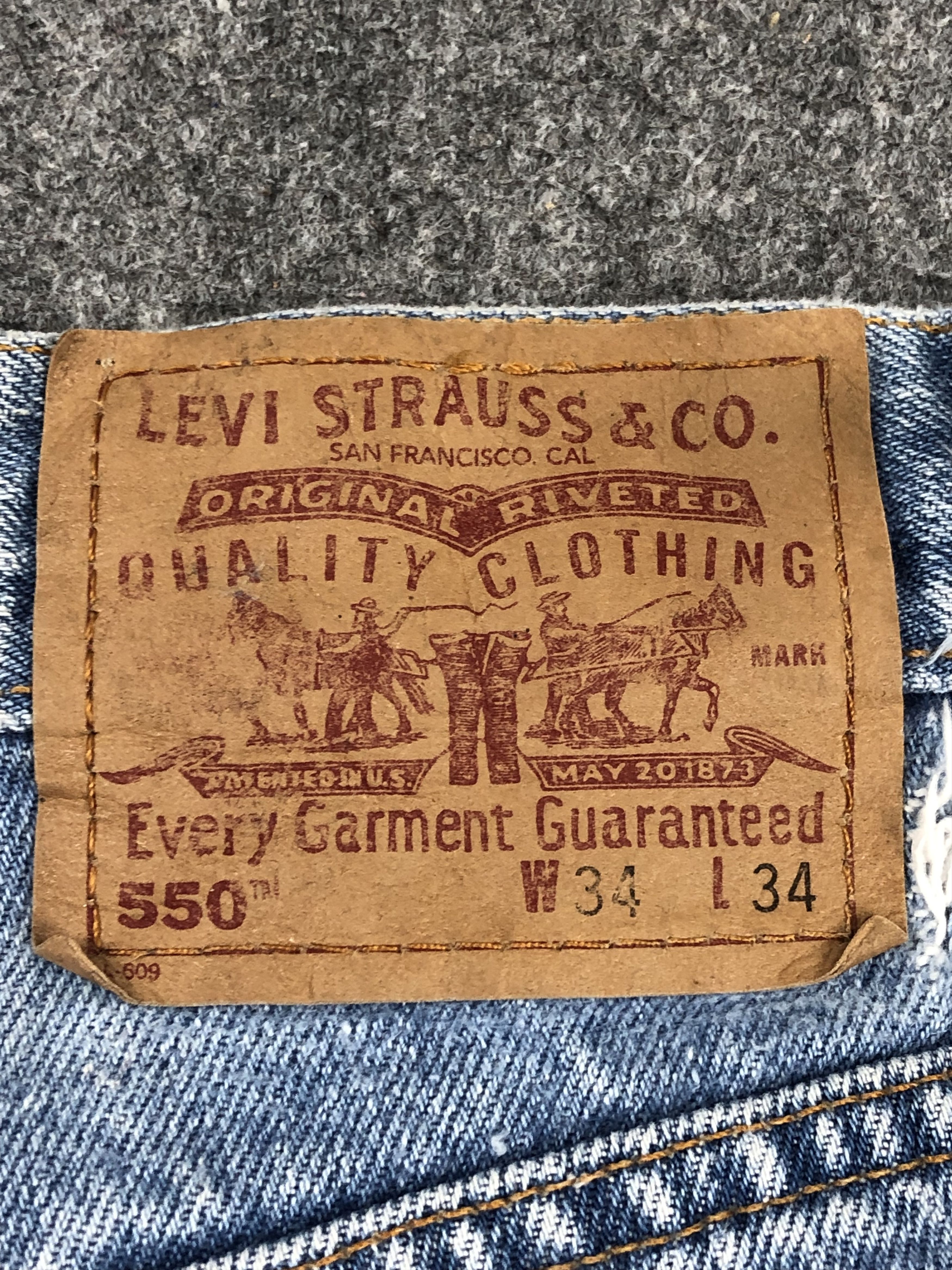Levi's Vintage 90s Levis 550 Light Blue Jeans DP1533 Size US 35 - 5 Thumbnail