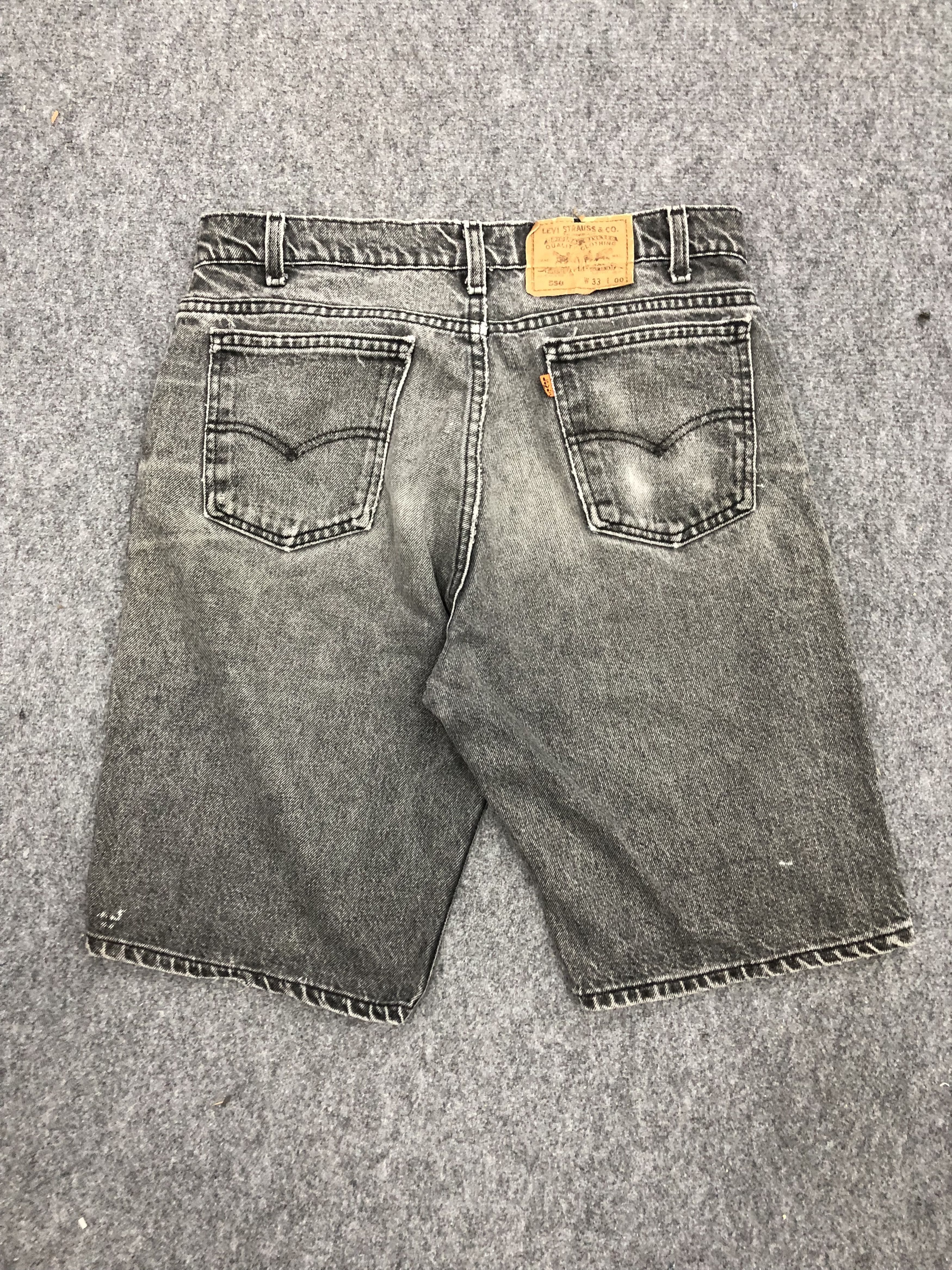 Levi's Vintage 90s Levis 550 Black Cropped Jeans DP1167 Size US 34 / EU 50 - 2 Thumbnail