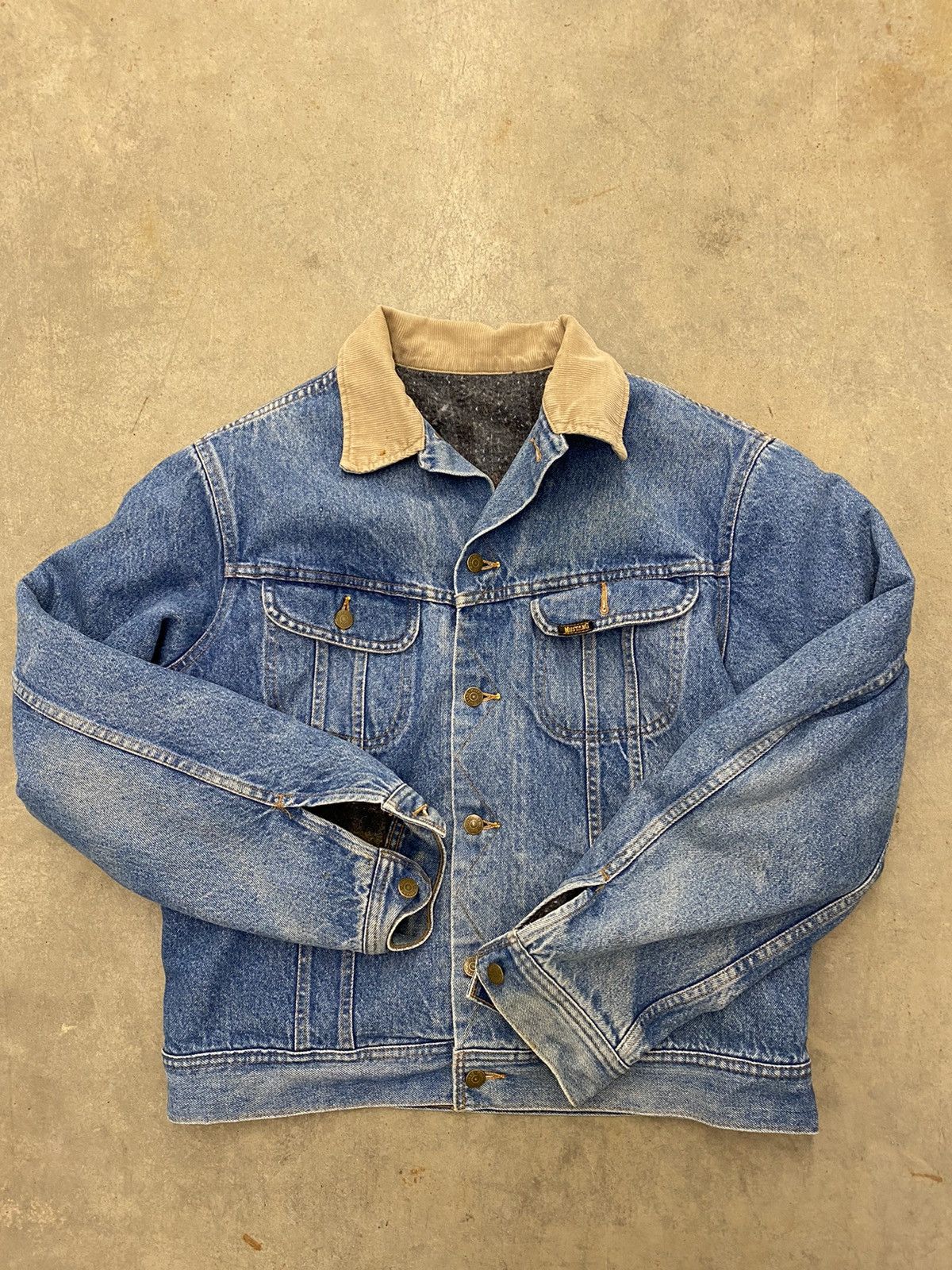 VTG 80s Mustang Lee Stormrider Blanket Lined Denim Jacket