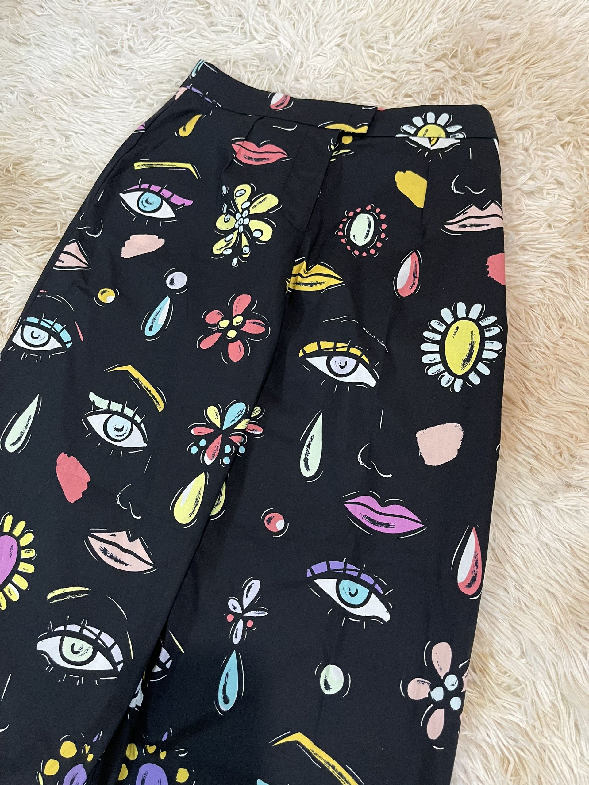 Moschino Moschino Couture 1990's Emoji Pants Size US 29 - 2 Thumbnail