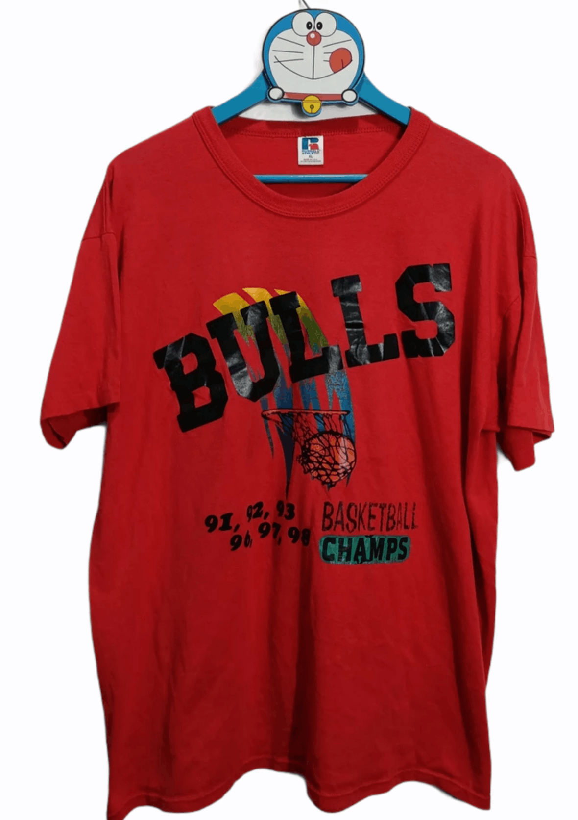 NBA × Russell Athletic CHICAGO BULLS championship shirt Basketball TROPHY 🔥 Size US XL / EU 56 / 4 - 1 Thumbnail