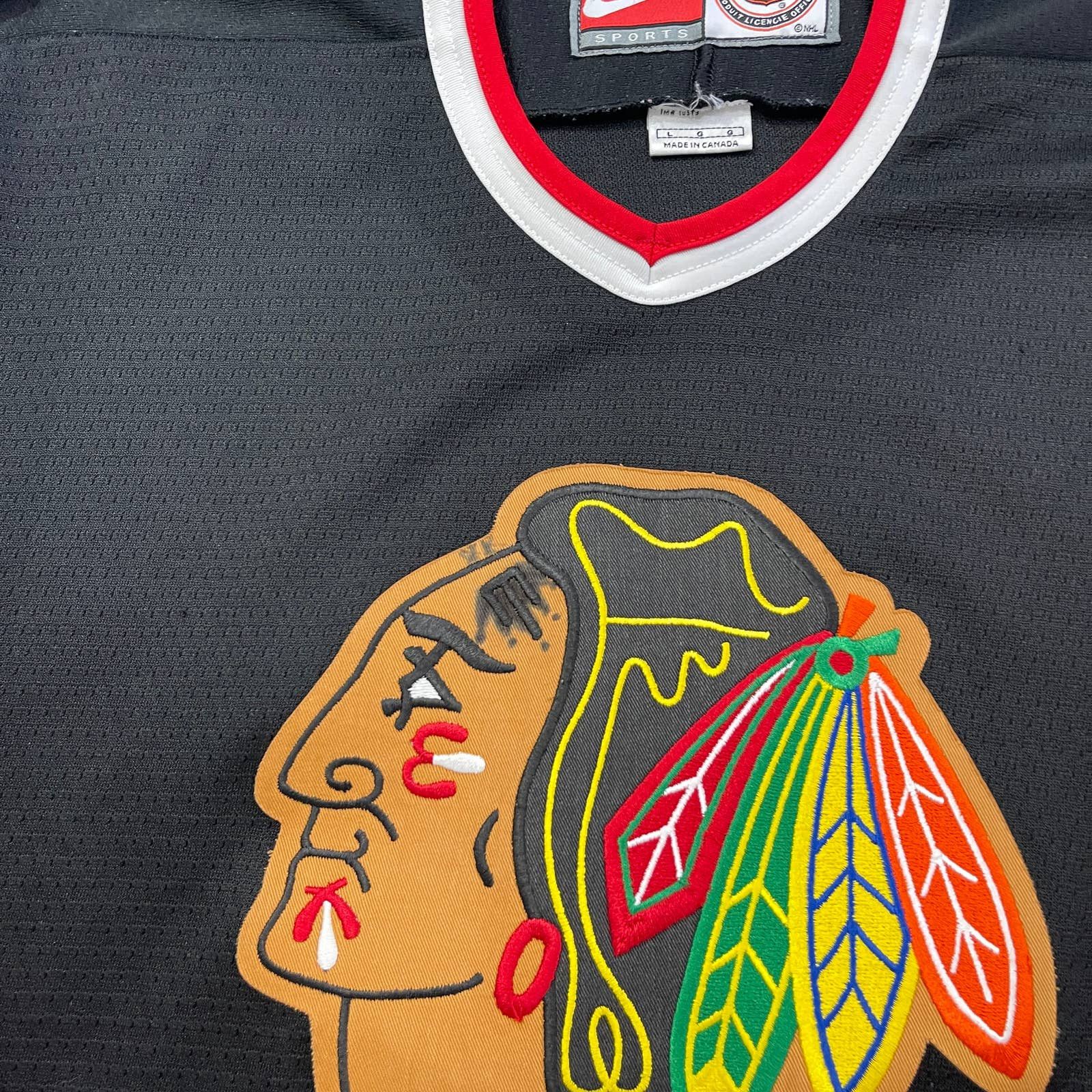 Nike VINTAGE 90s Nike Chicago Blackhawks Hockey Jersey Size US L / EU 52-54 / 3 - 3 Thumbnail