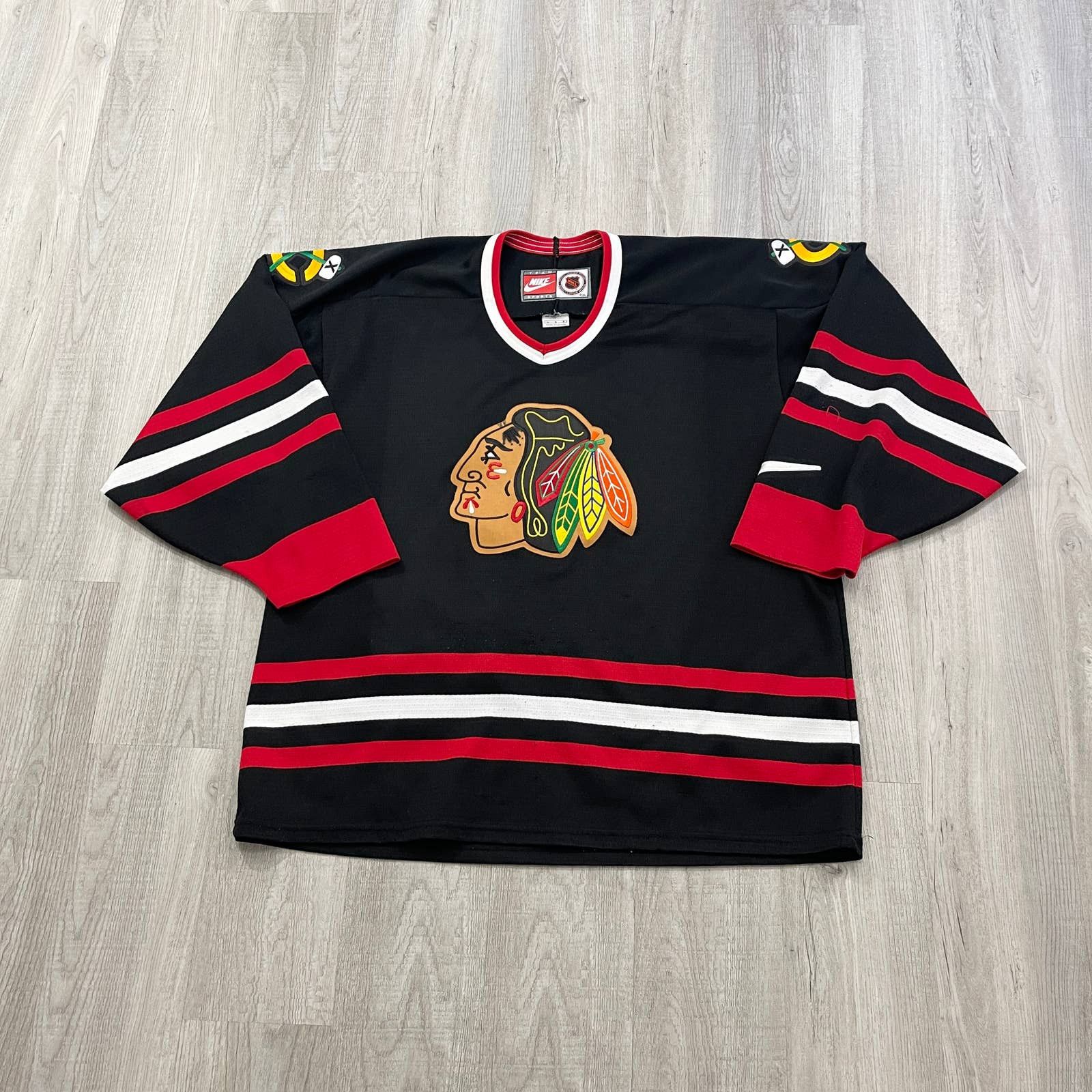 Nike VINTAGE 90s Nike Chicago Blackhawks Hockey Jersey Size US L / EU 52-54 / 3 - 1 Thumbnail