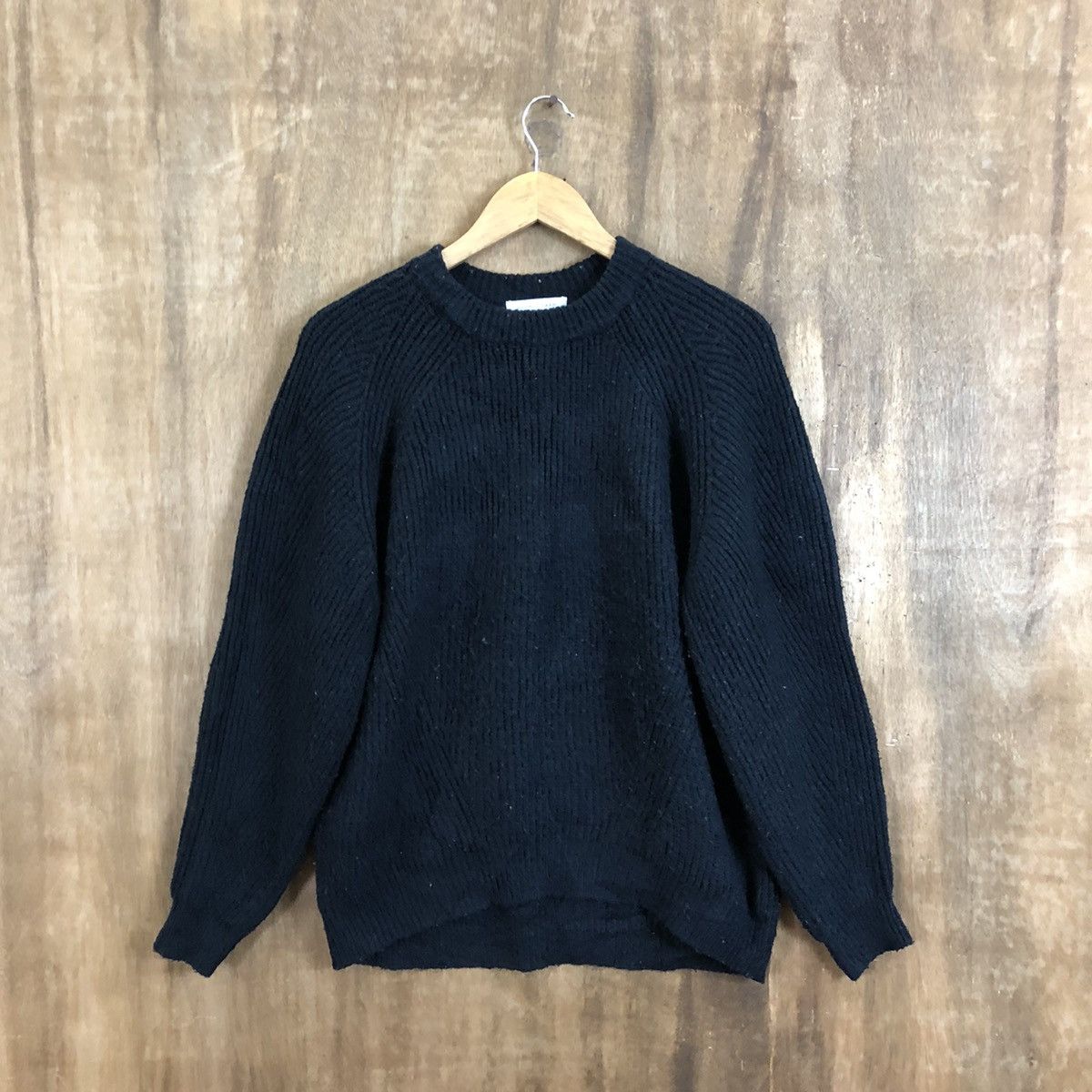 image of Coloured Cable Knit Sweater x Homespun Knitwear Lowrsy Farm Black Knitwear 122, Men's (Size Medium)