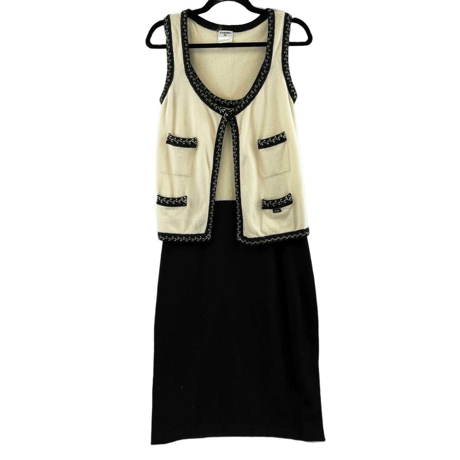 CHANEL 03C Cruise Resort 2 Piece Cashmere Dress & Vest - Ivo