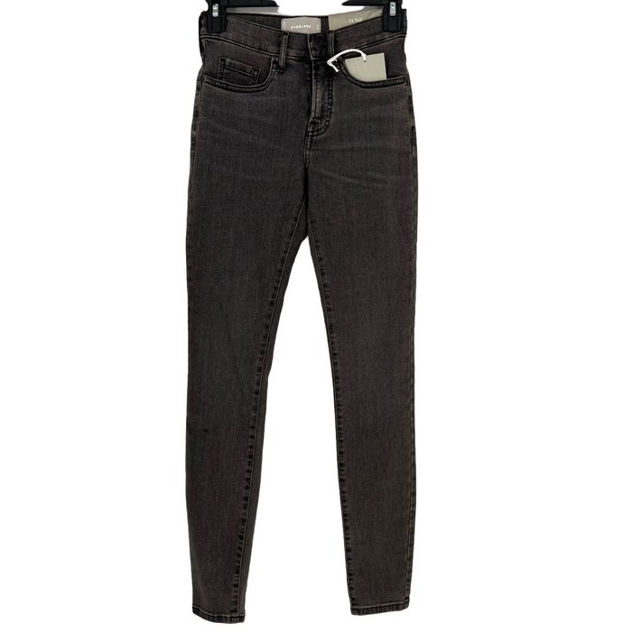 Everlane Everlane Authentic Stretch Mid Rise Skinny Jeans Washed Blac
