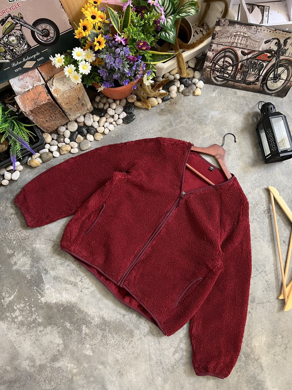 Uniqlo Vintage 🖤 Uniqlo Deep Pile Sherpa Zipper Up Cardigan Jacket Size US L / EU 52-54 / 3 - 4 Thumbnail