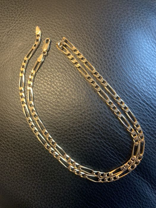 Custom Solid 14k Gold 22" 3.8mm Figaro Chain 19 grams Size ONE SIZE - 2 Preview