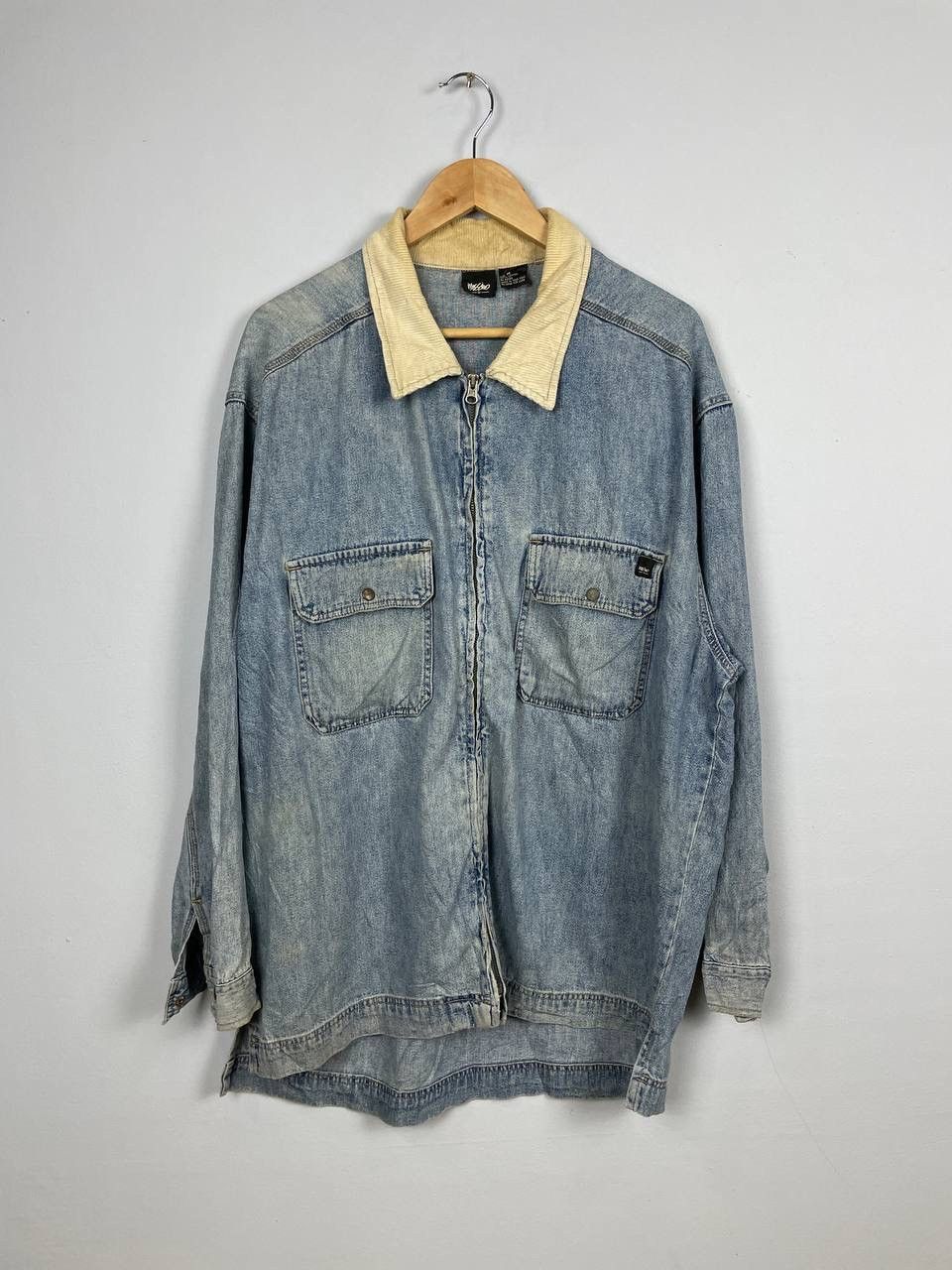 Vintage Mossimo Men Blue Jeans Washed Denim Jacket