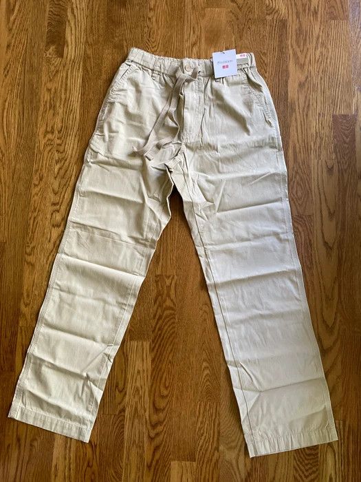 JW Anderson × Uniqlo L Large Khaki Men Relaxed Drawstring Pants Off White Cream Size US 34 / EU 50 - 1 Thumbnail