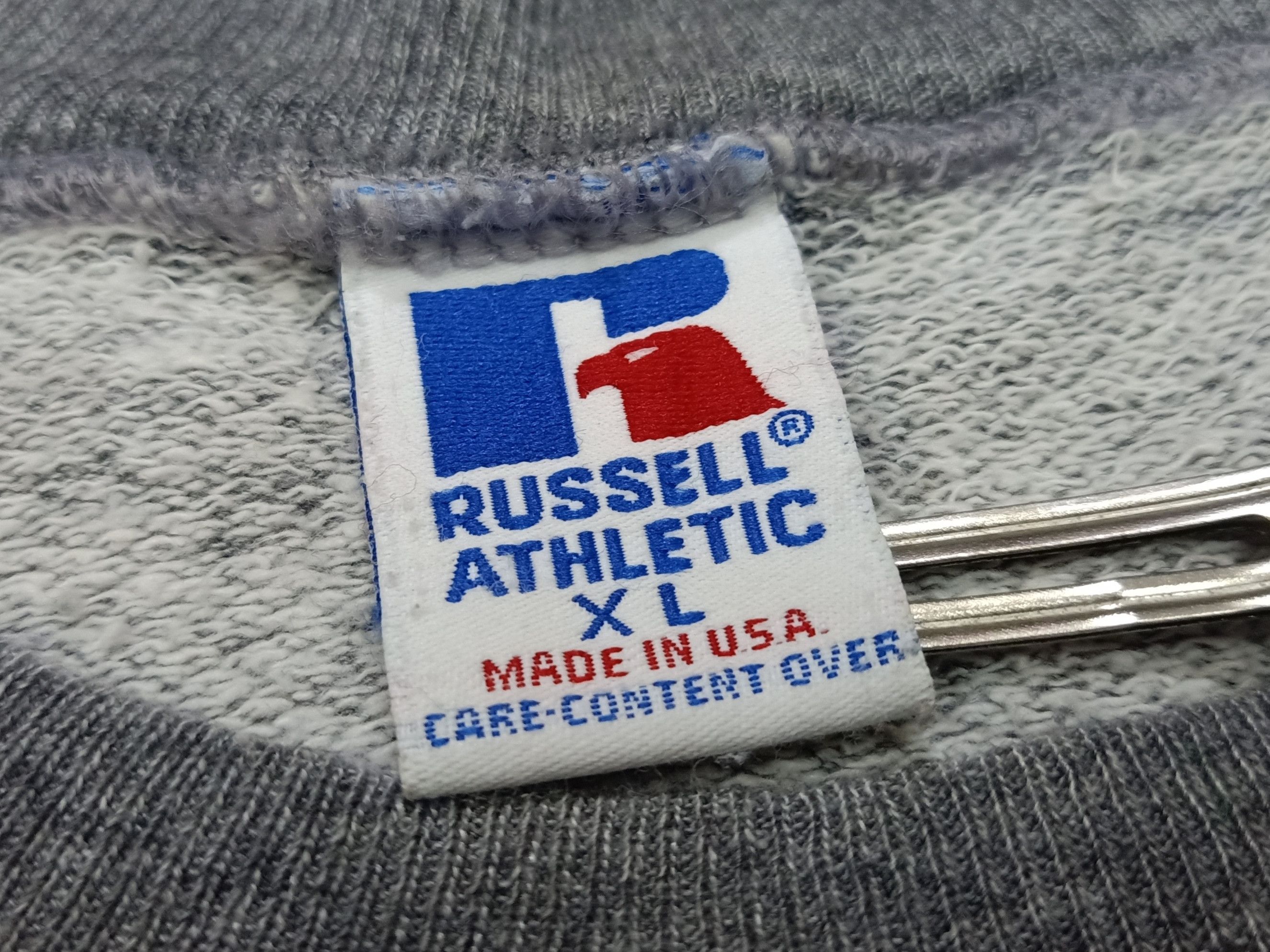 Russell Athletic × Vintage 90's RUSSELL ATHLETIC Vintage Made In USA Gray Sweatshirt Size US XL / EU 56 / 4 - 5 Thumbnail