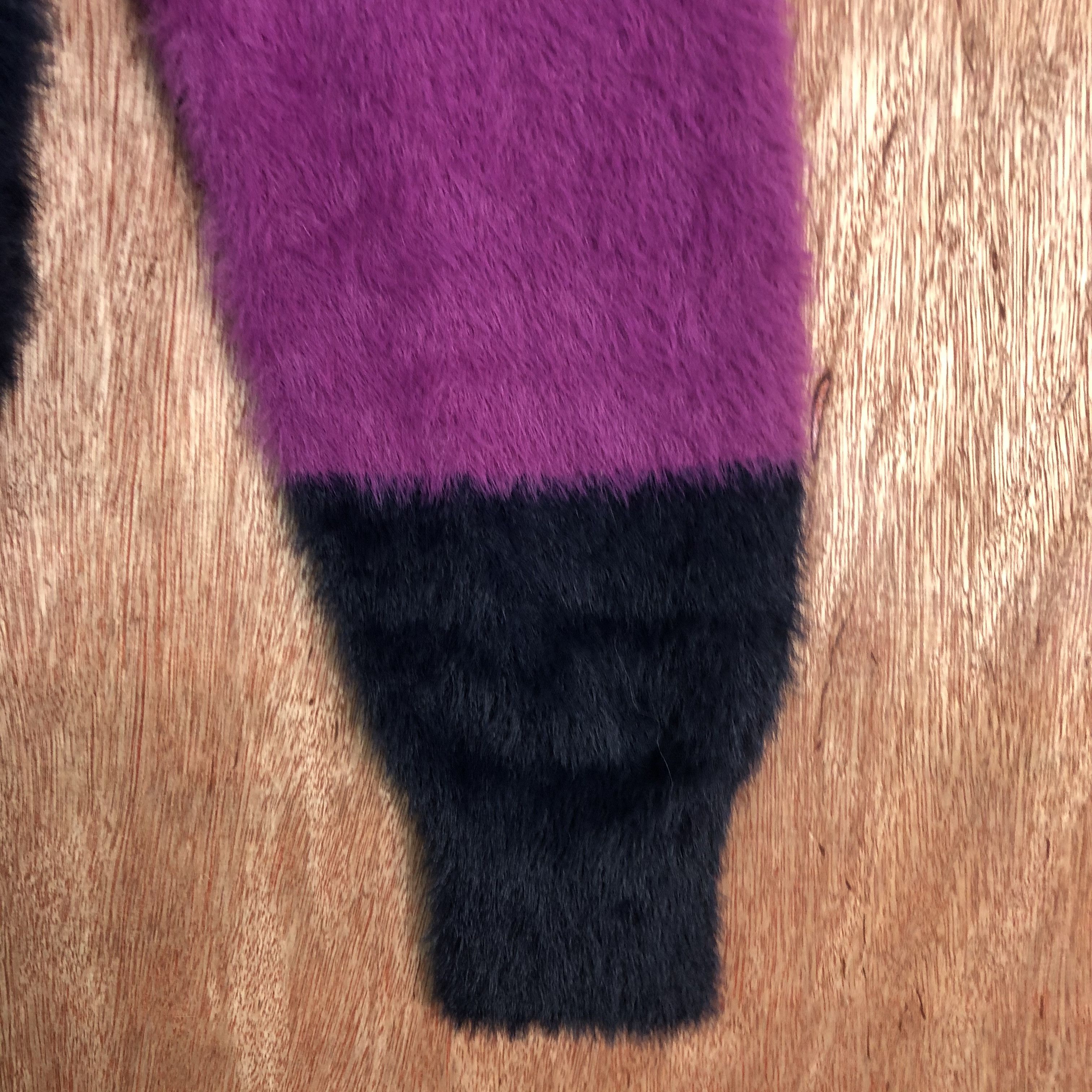 Homespun Knitwear × Japanese Brand × Solid and Striped Rope Picnic stripe PUrple BLue Mohair Knitwear Size US L / EU 52-54 / 3 - 3 Thumbnail