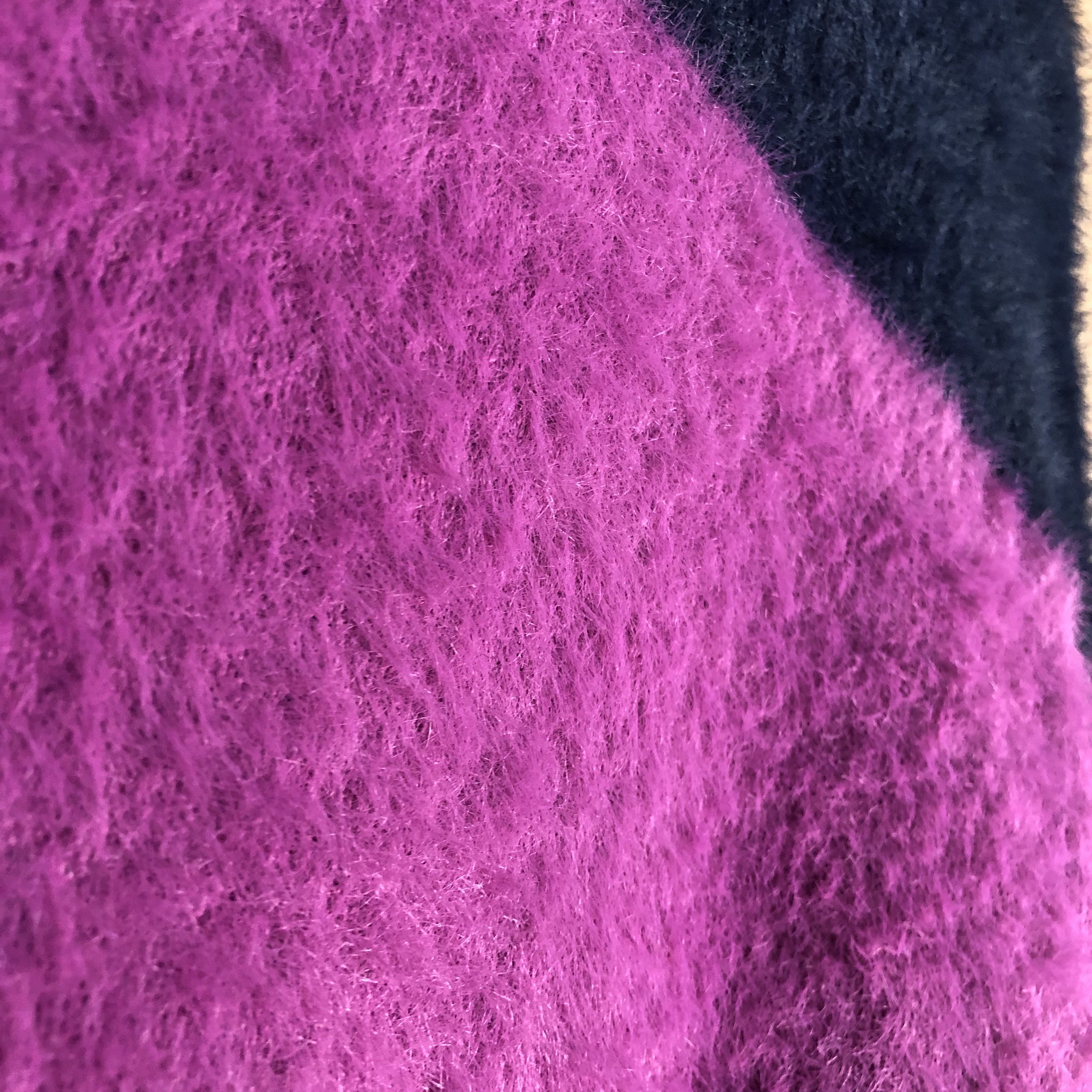 Homespun Knitwear × Japanese Brand × Solid and Striped Rope Picnic stripe PUrple BLue Mohair Knitwear Size US L / EU 52-54 / 3 - 8 Thumbnail