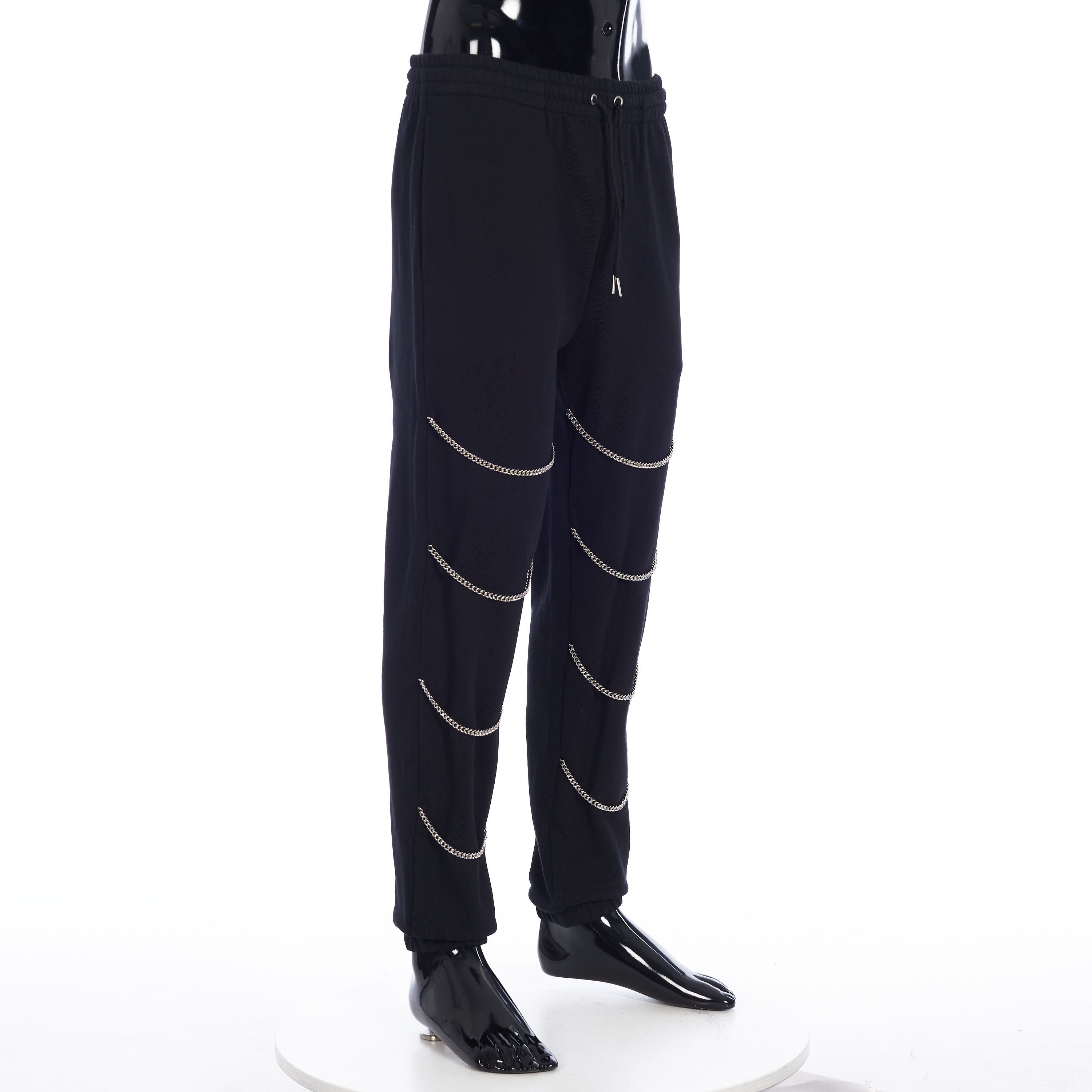 Celine Chains Track Pants in Black Cotton Fleece Size US 34 / EU 50 - 8 Thumbnail