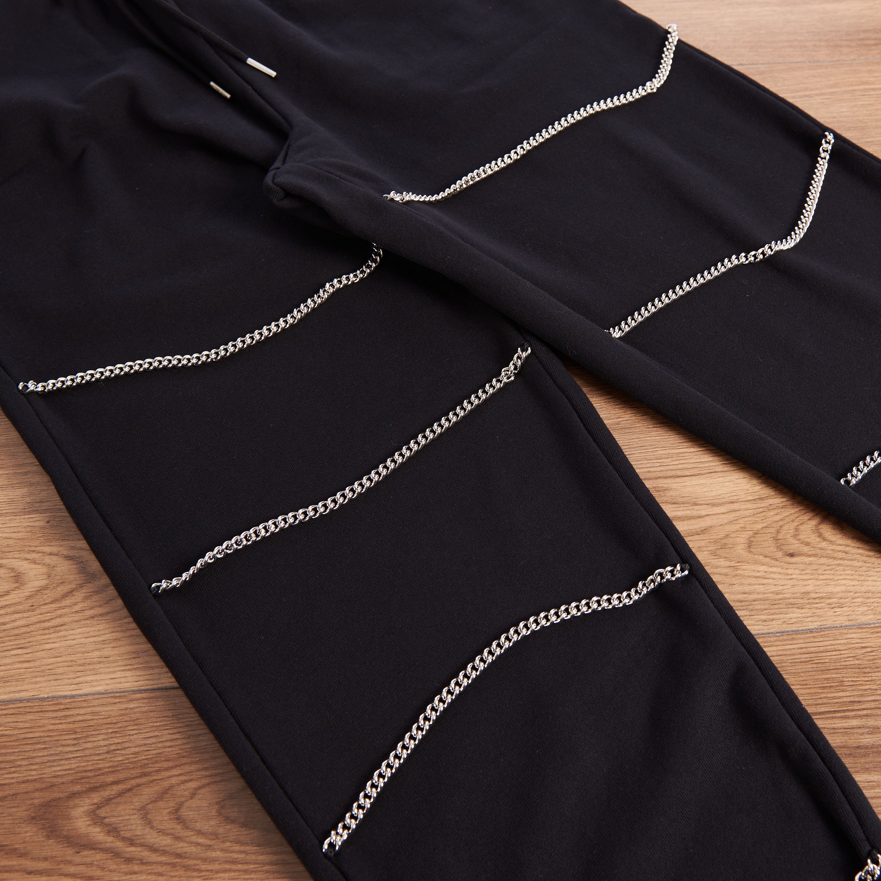 Celine Chains Track Pants in Black Cotton Fleece Size US 34 / EU 50 - 9 Thumbnail