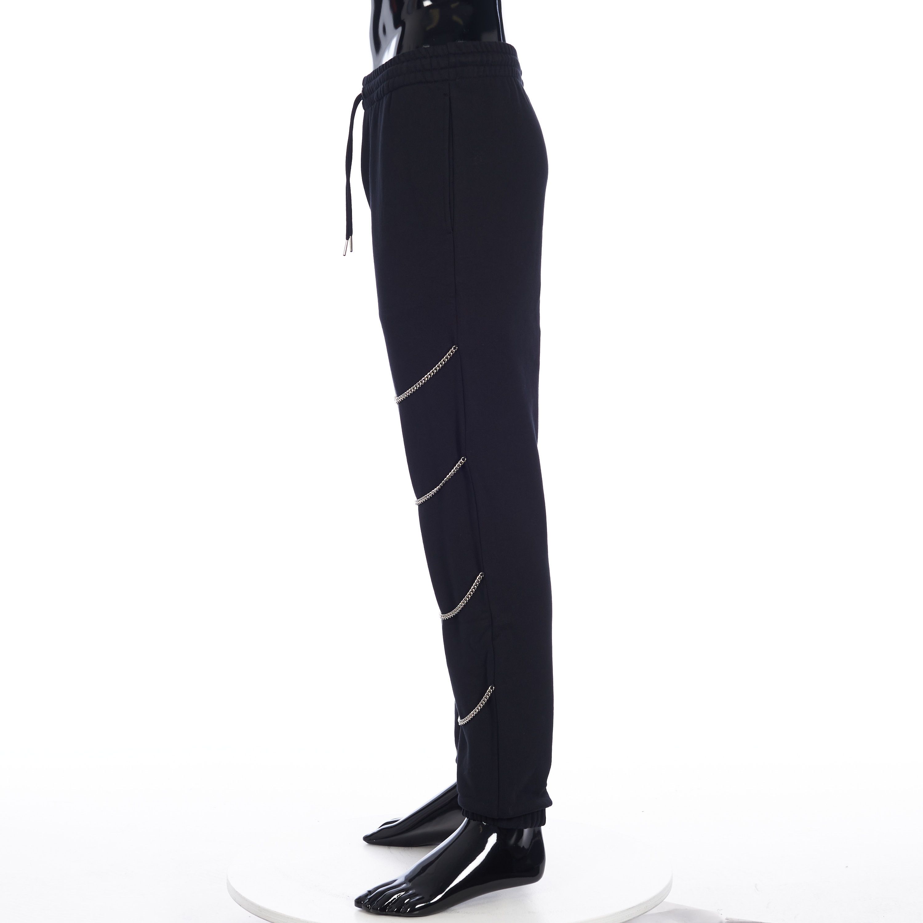 Celine Chains Track Pants in Black Cotton Fleece Size US 34 / EU 50 - 3 Thumbnail