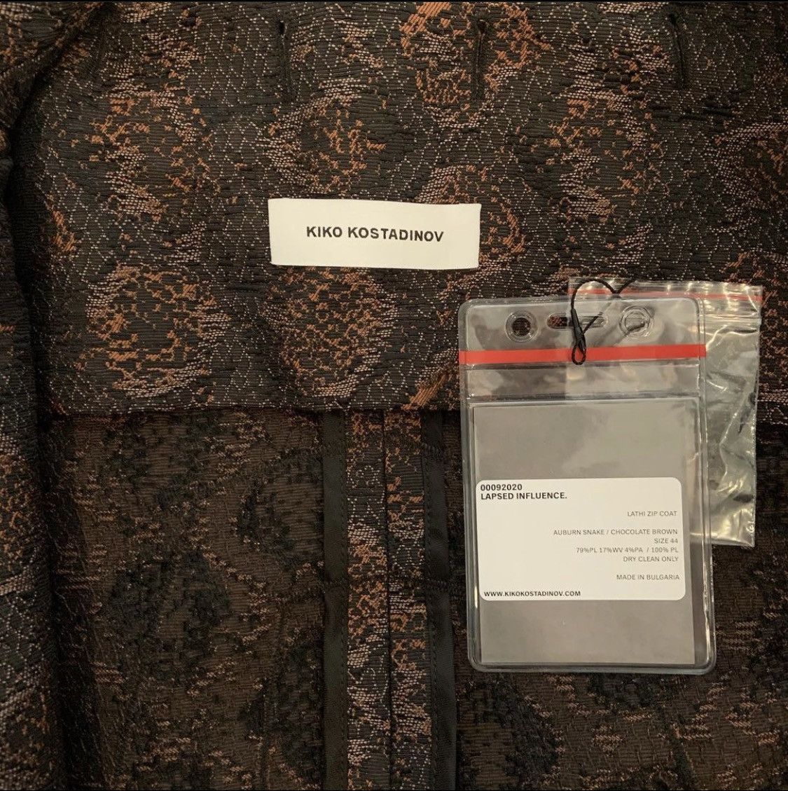 Kiko Kostadinov Snakeskin Lahti Coat