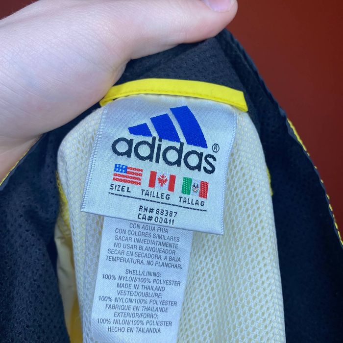 Adidas Vintage Yellow And Blue Adidas Windbreaker Jacket 1990s Grailed