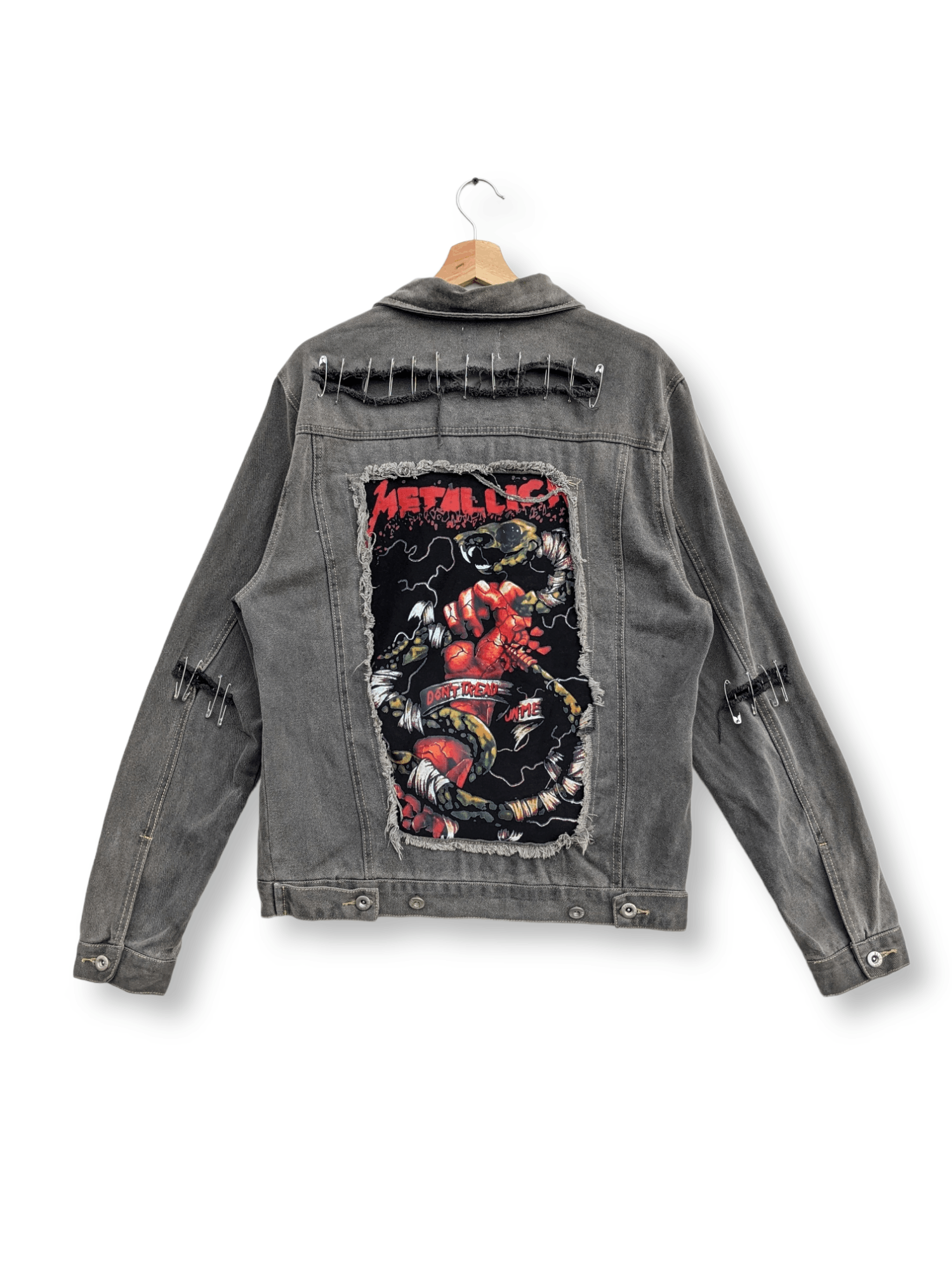 Metallica Distressed black DENIM JACKET high quality official METALLICA MENS X-Large