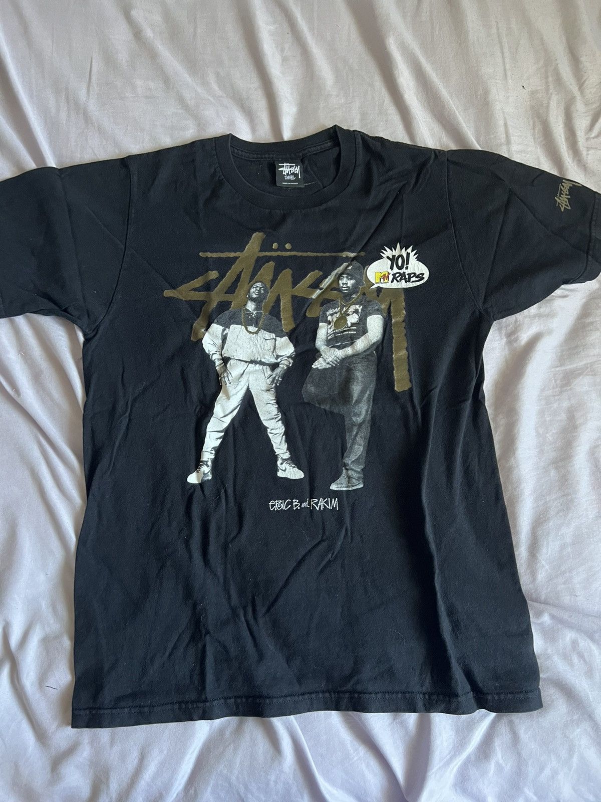 stussy Gang Starr yo mtv raps Tシャツ old STUSSY x YO MTV RAPS T SHIRT DIGITAL UNDERGROUND WHITE SIZE