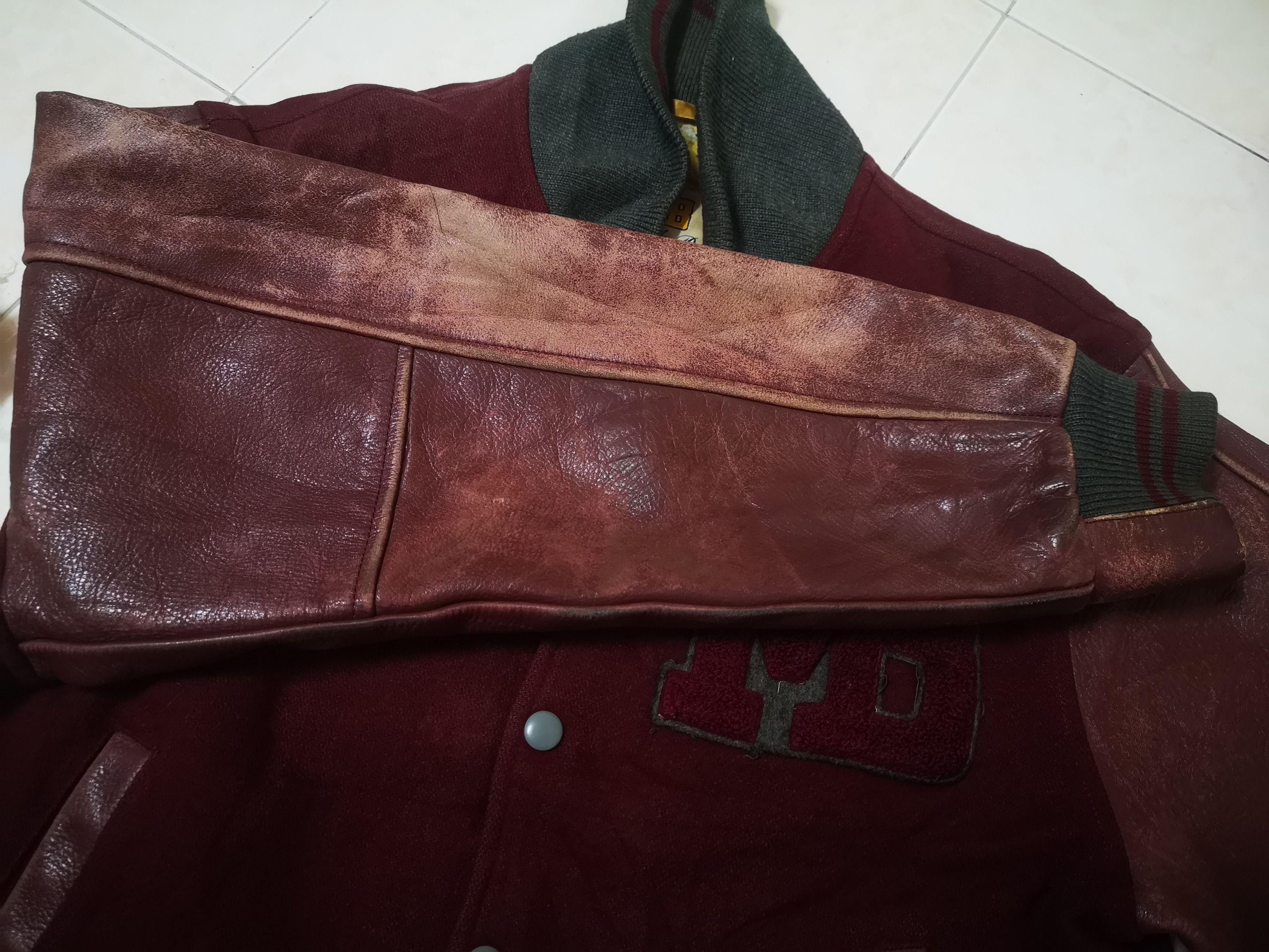 Macbeth 🔥Vintage Macbeth Varsity Jacket sleeve Leather Size US L / EU 52-54 / 3 - 19 Thumbnail