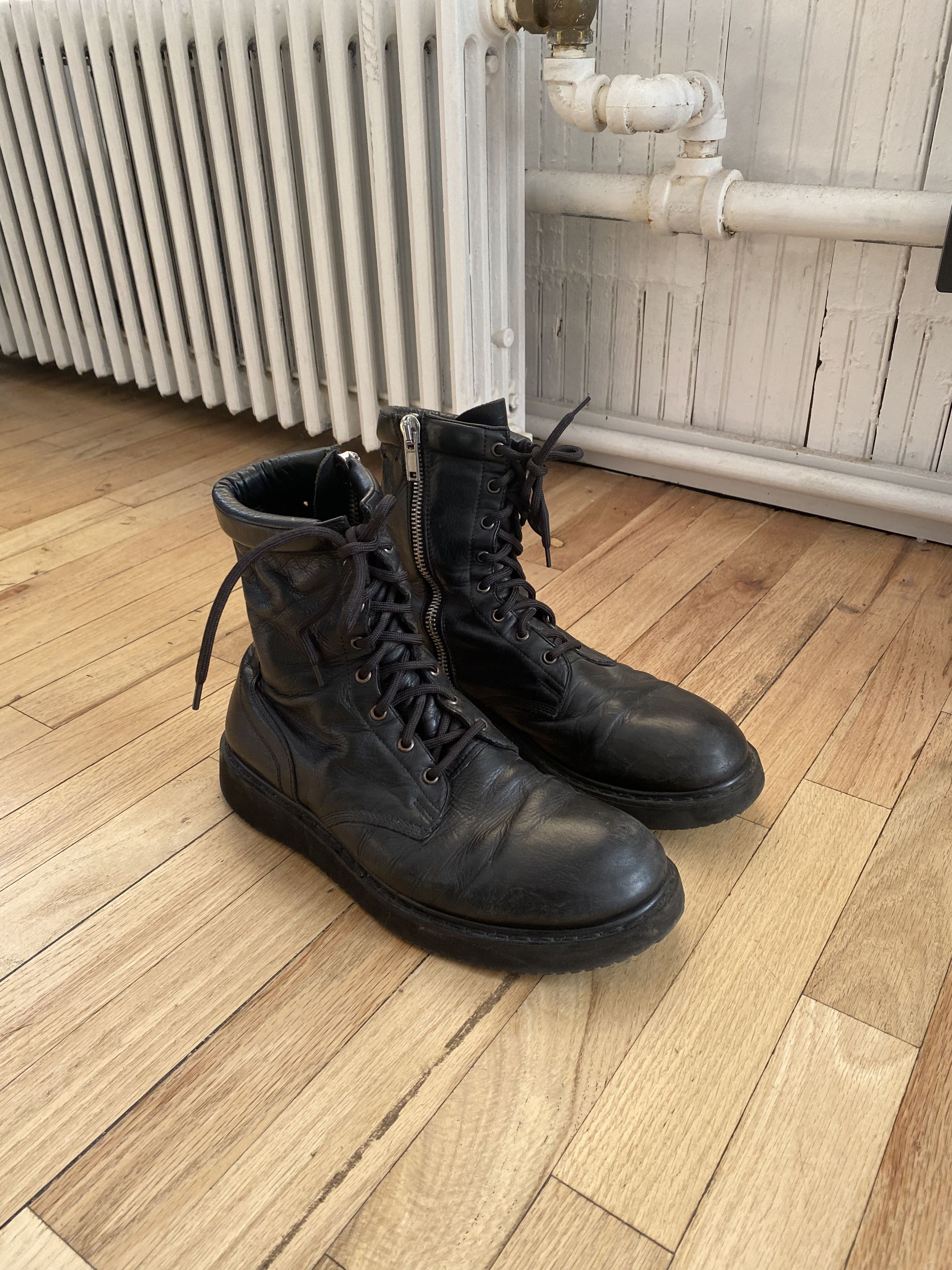 Rick Owens Anfibio Horse Leather Combat Boots | Grailed