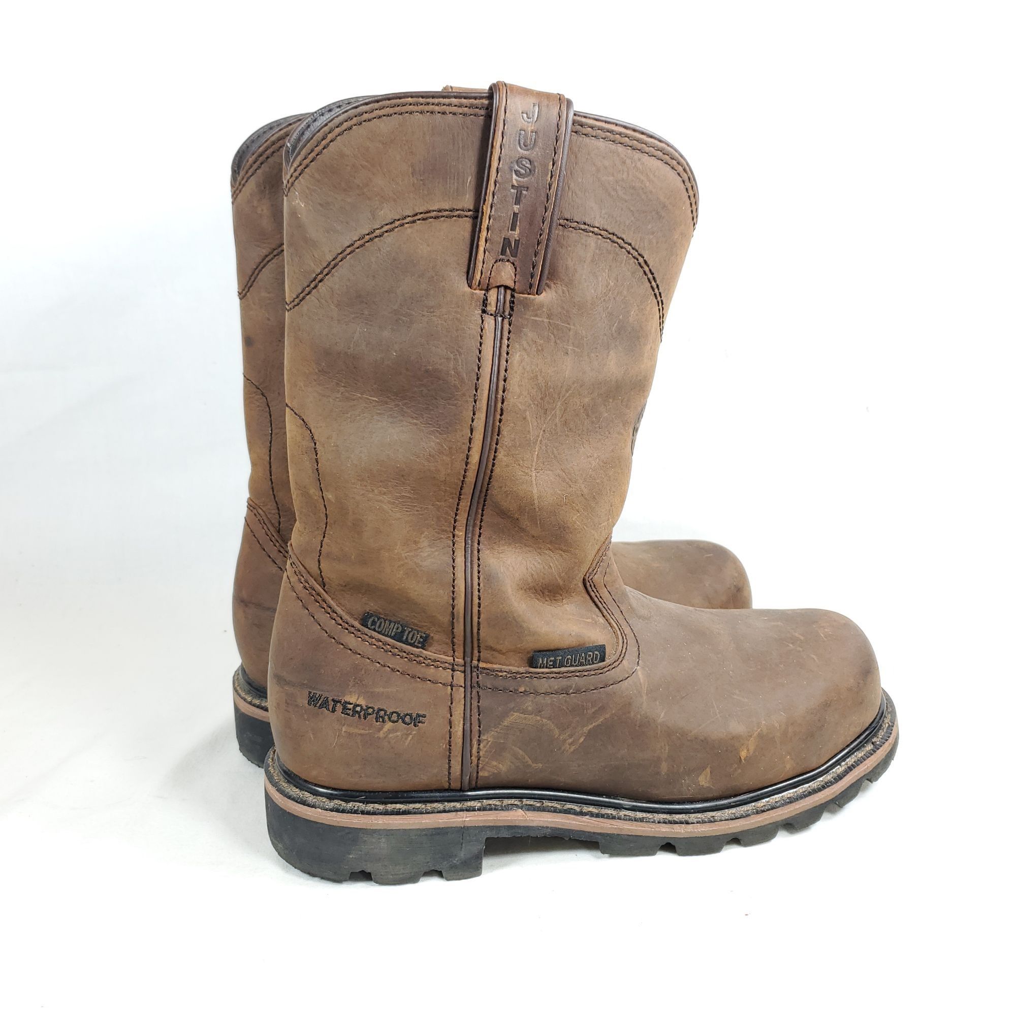 Justin Boots Justin Boots Men's Size 6.5 EE Pully Comp Safety Toe Brown L Size US 6.5 / EU 39-40 - 3 Thumbnail