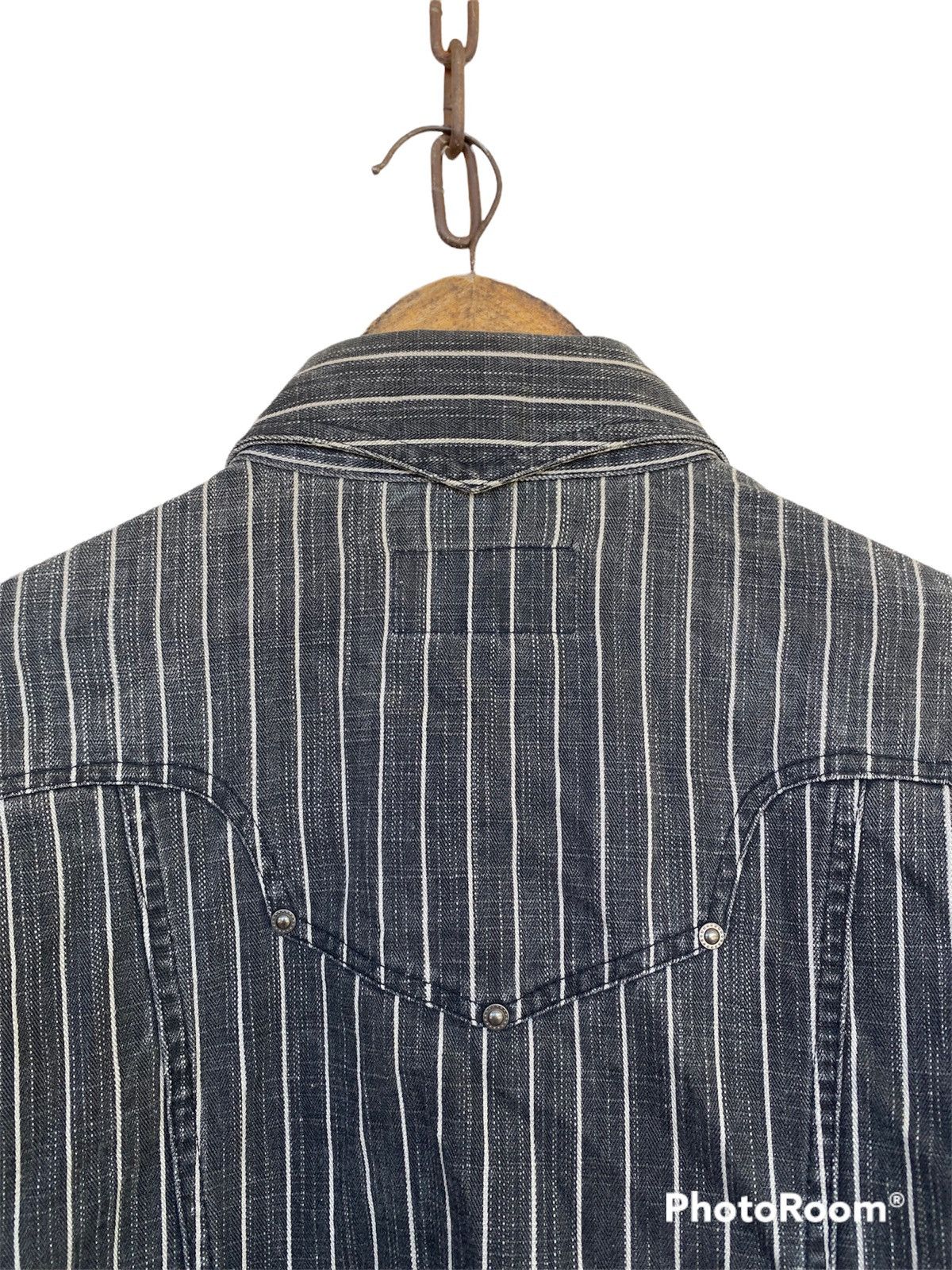 Hysteric Glamour 💥Vtg Berning Sho Art Stripe Denim Button Shirt Size US L / EU 52-54 / 3 - 5 Thumbnail