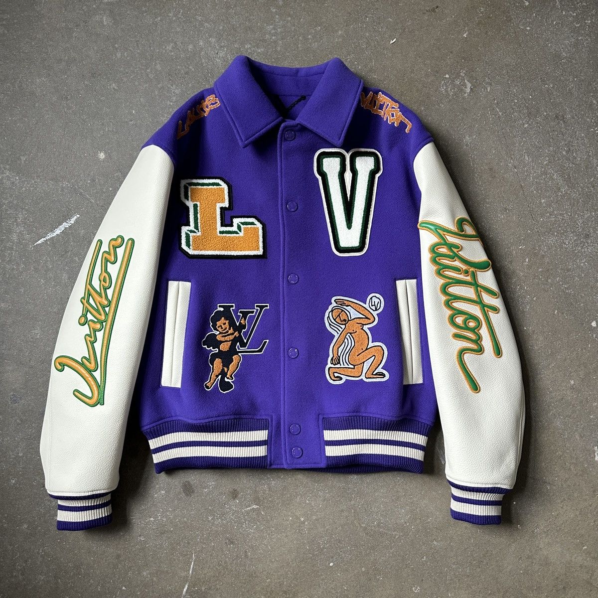 Louis Vuitton FW22 Virgil Abloh Purple Varsity Jacket – FYOUGRAILS