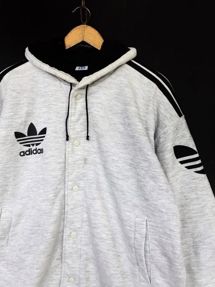 Adidas × Descente × Vintage Vintage Adidas Big Logo Oversized Hoodie Size US XL / EU 56 / 4 - 3 Thumbnail