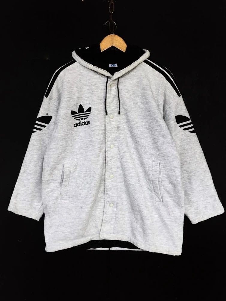 Adidas × Descente × Vintage Vintage Adidas Big Logo Oversized Hoodie Size US XL / EU 56 / 4 - 10 Thumbnail