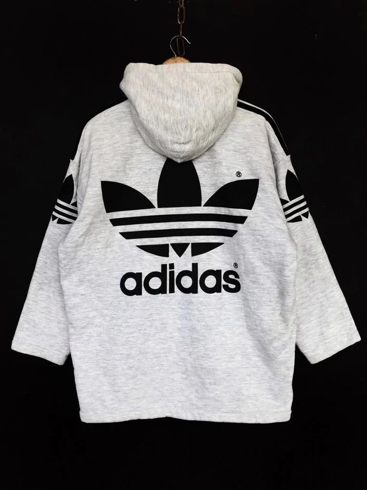 Adidas × Descente × Vintage Vintage Adidas Big Logo Oversized Hoodie Size US XL / EU 56 / 4 - 1 Thumbnail
