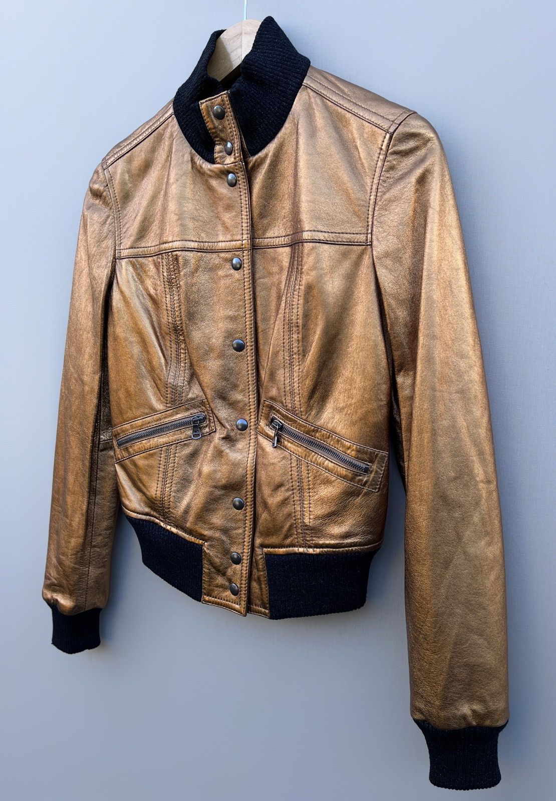 Dolce & Gabbana 🔥 NEW VTG Y2K DOLCE & GABBANA PATENT LEATHER BOMBER JACKET Size M / US 6-8 / IT 42-44 - 4 Thumbnail