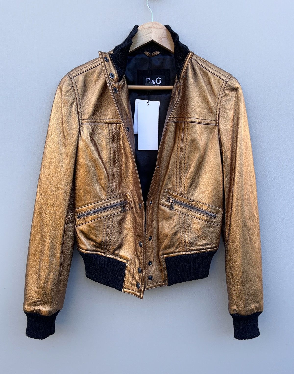Dolce & Gabbana 🔥 NEW VTG Y2K DOLCE & GABBANA PATENT LEATHER BOMBER JACKET Size M / US 6-8 / IT 42-44 - 3 Thumbnail