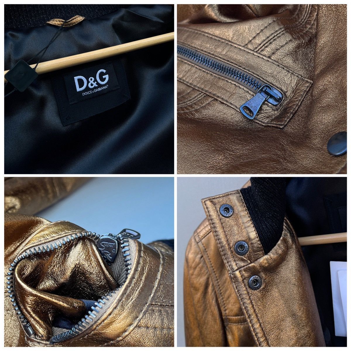Dolce & Gabbana 🔥 NEW VTG Y2K DOLCE & GABBANA PATENT LEATHER BOMBER JACKET Size M / US 6-8 / IT 42-44 - 7 Thumbnail