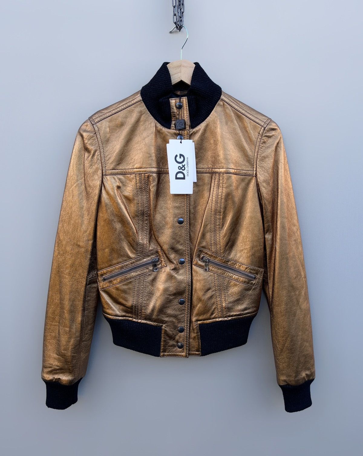 Vintage Dolce & Gabbana Bomber Jacket Big Logo Mens Size 30