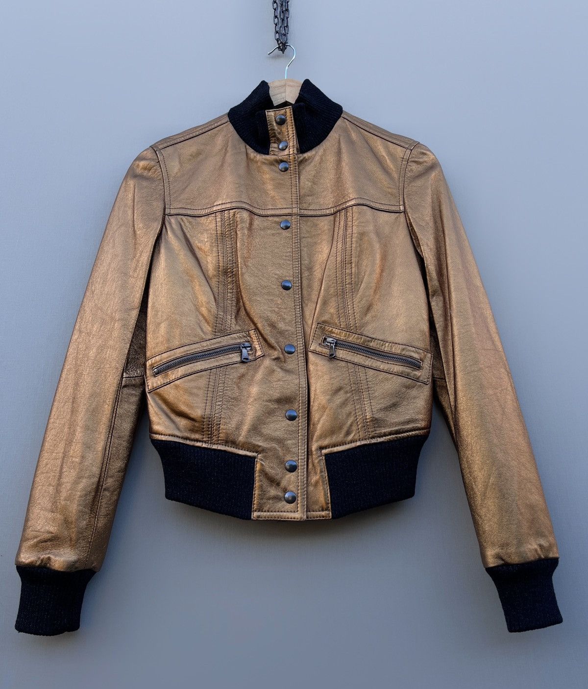 Dolce & Gabbana 🔥 NEW VTG Y2K DOLCE & GABBANA PATENT LEATHER BOMBER JACKET Size M / US 6-8 / IT 42-44 - 9 Thumbnail