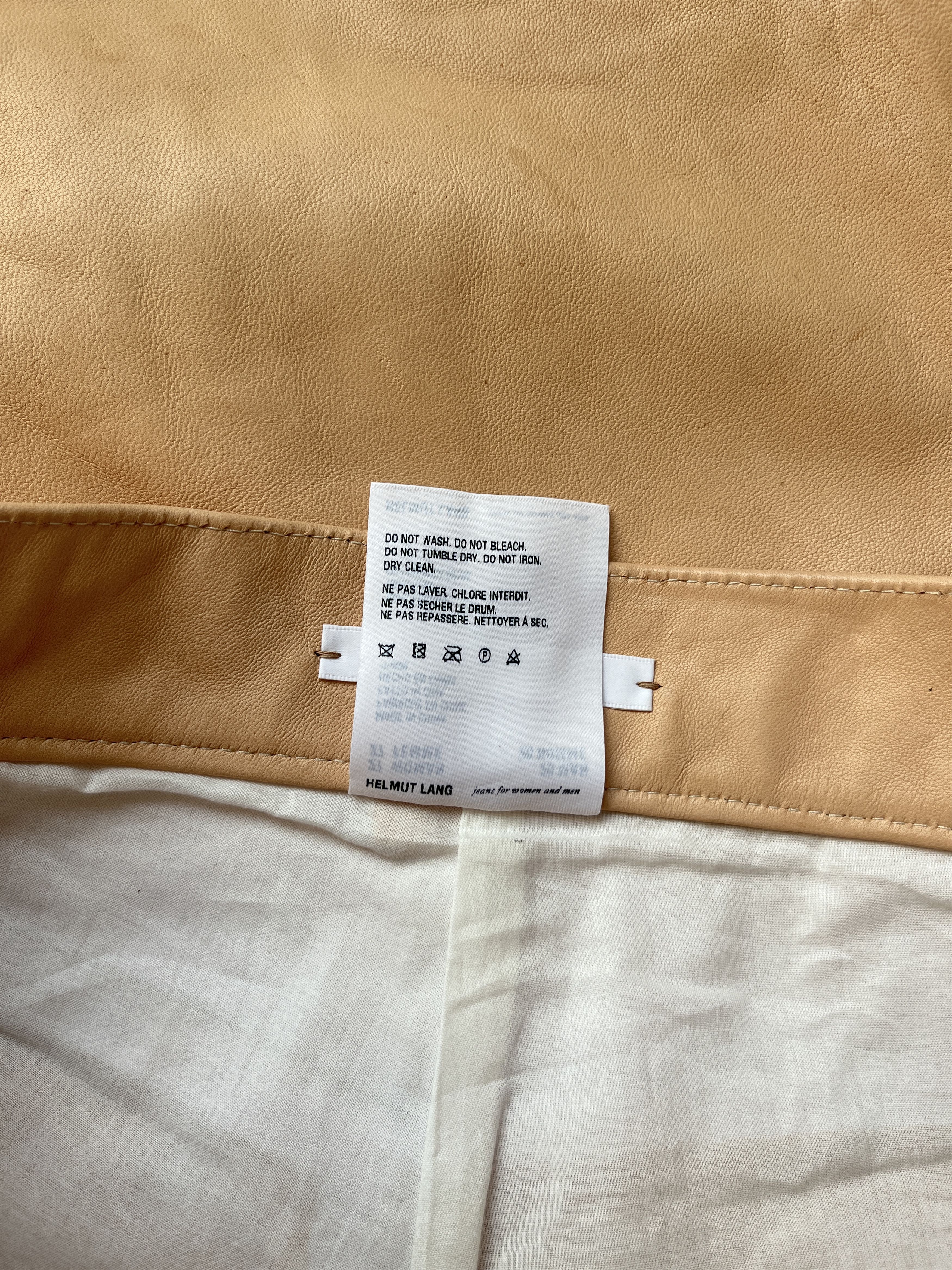 Helmut Lang ⚡️QUICK SALE⚡️Helmut Lang Beige Raw Leather Pants Size 27" / US 4 / IT 40 - 8 Thumbnail