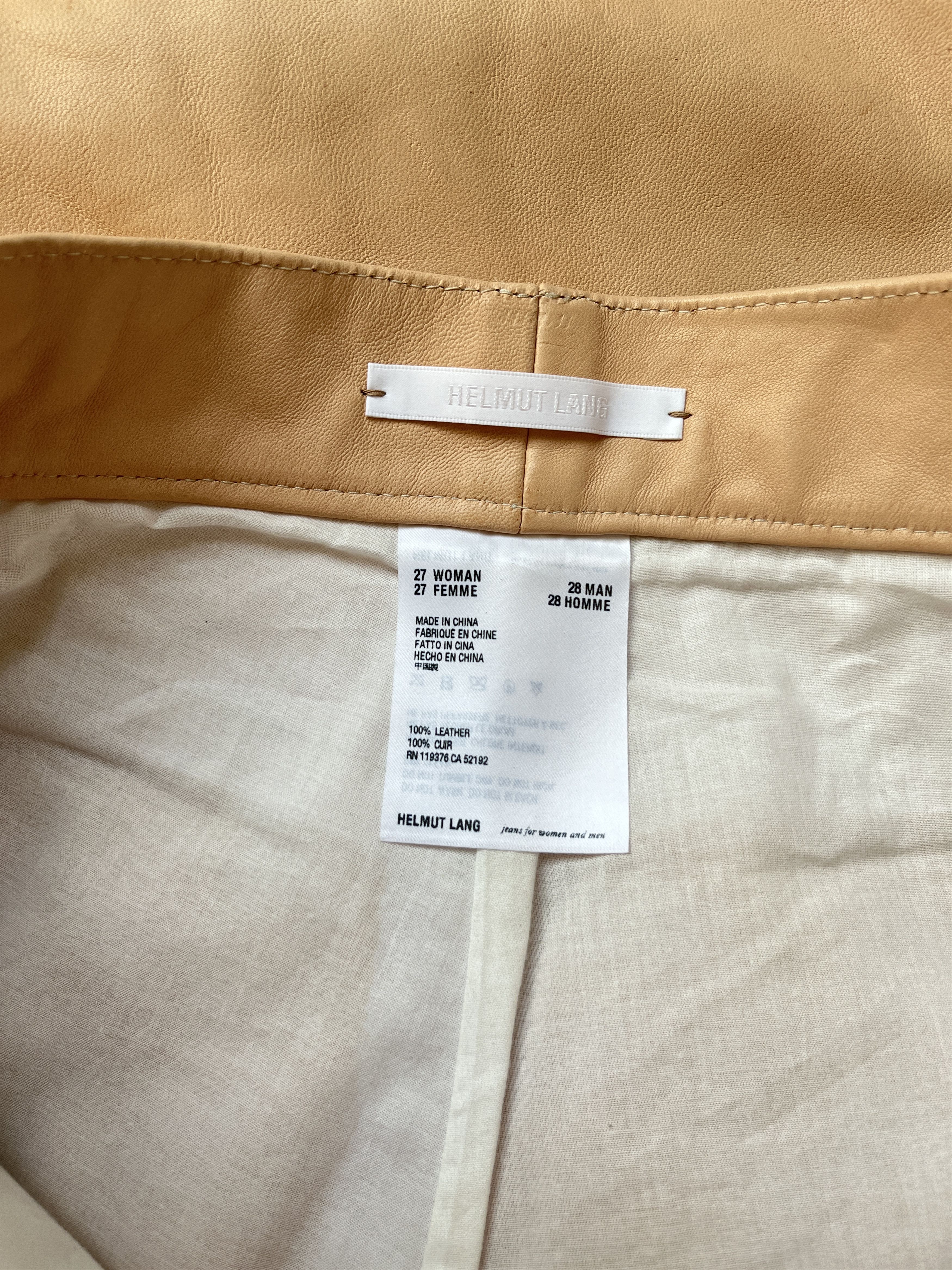 Helmut Lang ⚡️QUICK SALE⚡️Helmut Lang Beige Raw Leather Pants Size 27" / US 4 / IT 40 - 7 Thumbnail