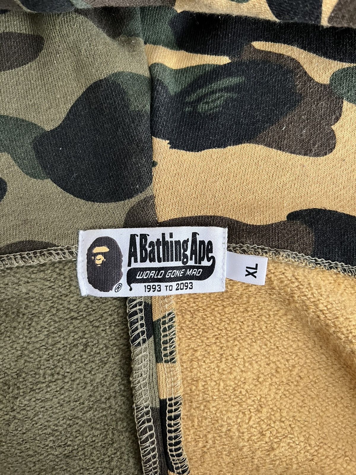 BAPE1st Camo Half Shark Full Zip Hoodie Green/Yellow