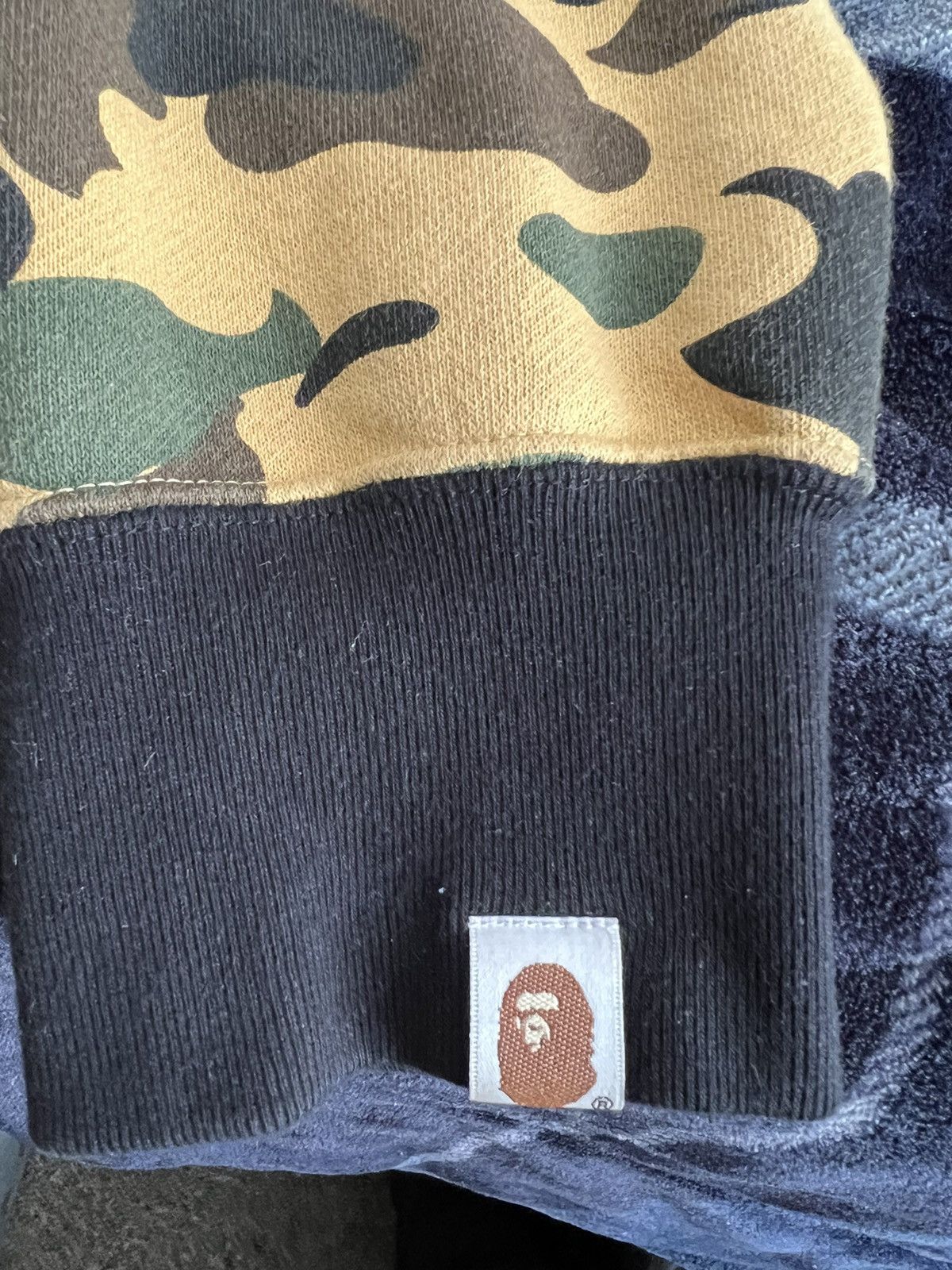BAPE1st Camo Half Shark Full Zip Hoodie Green/Yellow