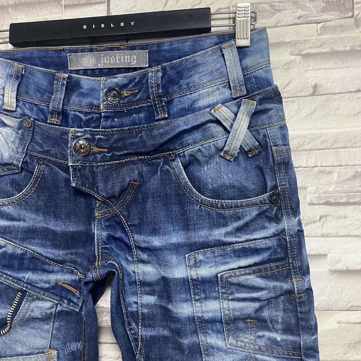 Japanese Brand Justing Jeans Denim Double Waist Nice Design Size US 29 - 7 Thumbnail