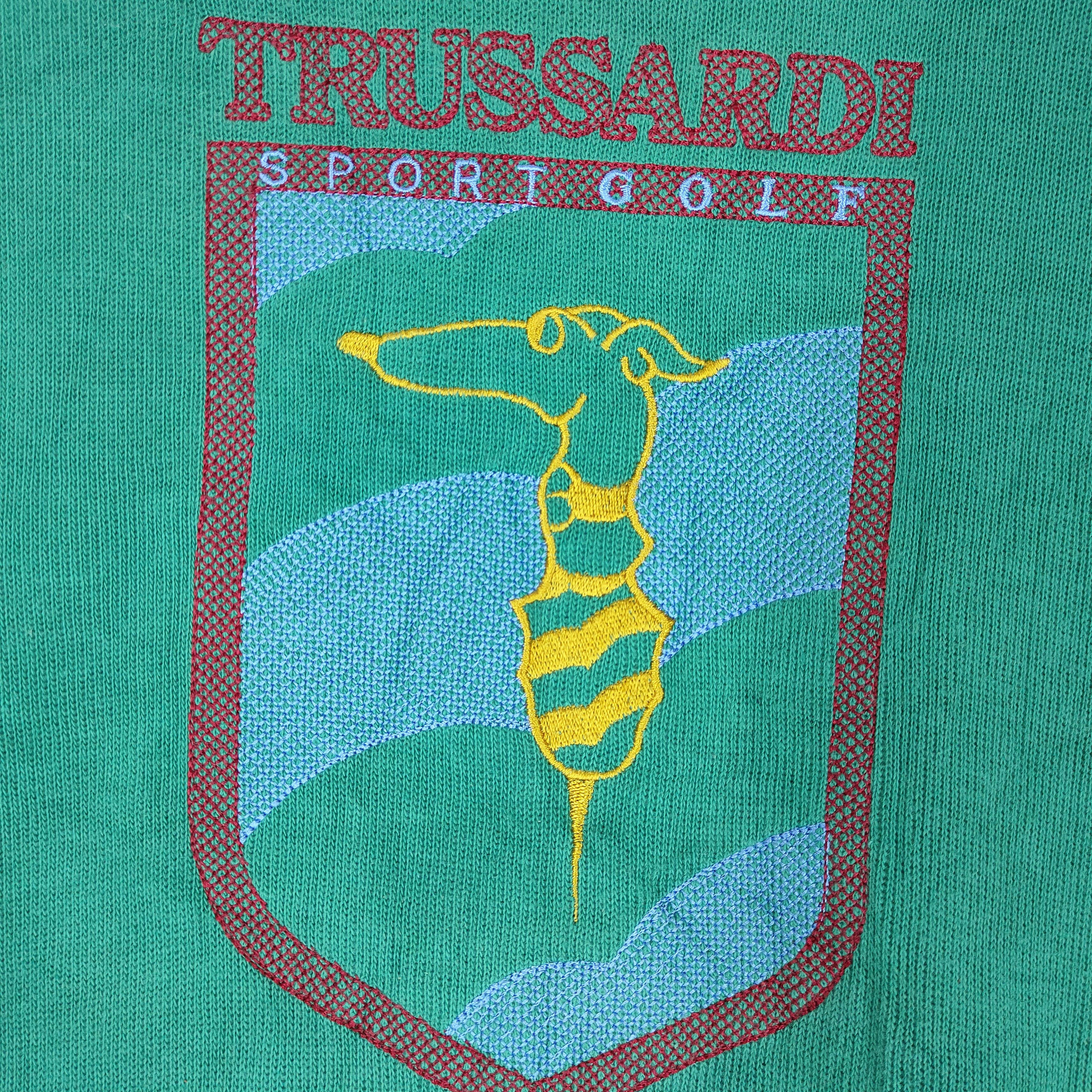Trussardi Vintage TRUSSARDI SPORT GOLF Big Embroidery Logo Sweatshirt Size US L / EU 52-54 / 3 - 2 Thumbnail