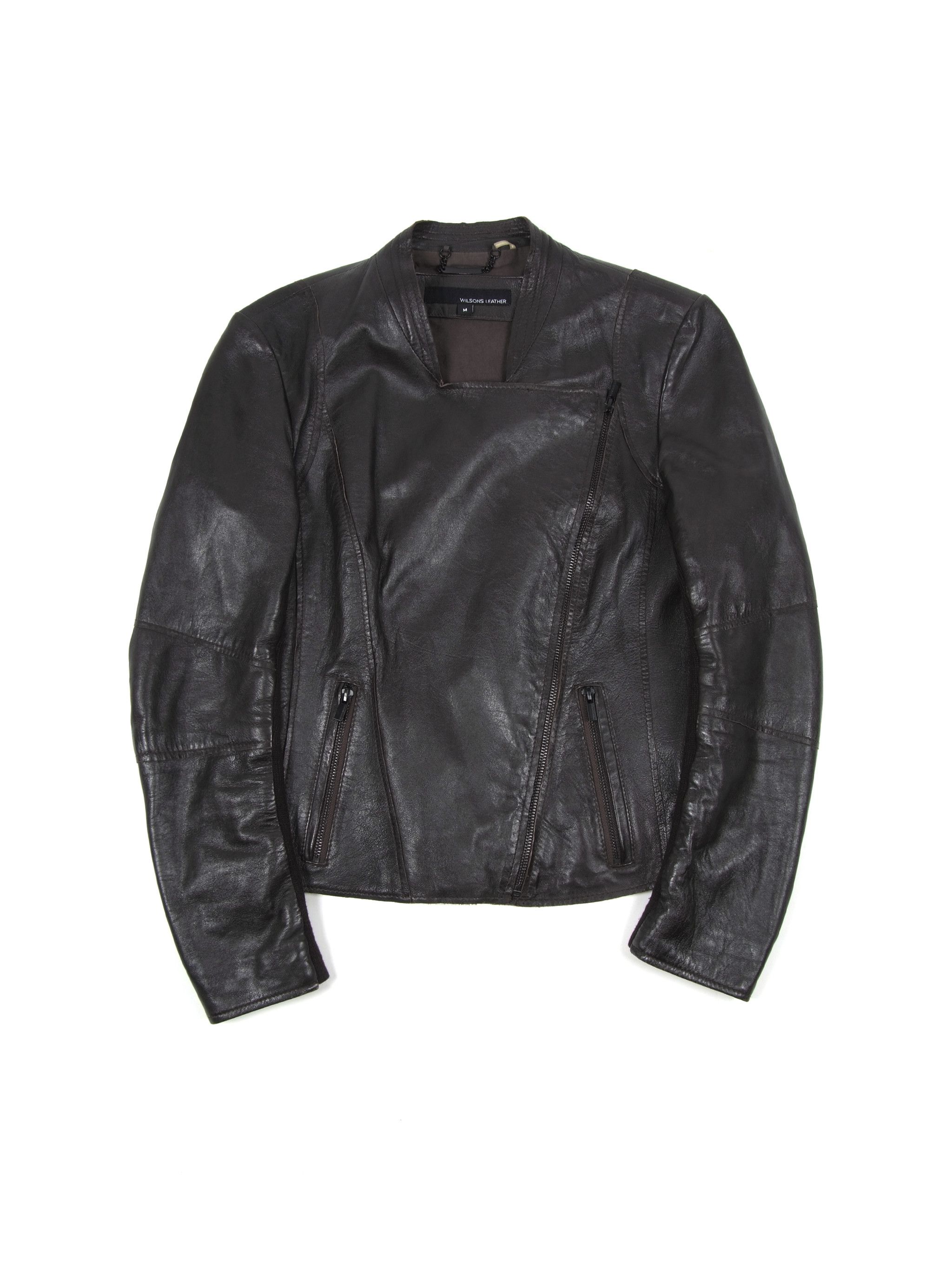 Wilsons Leather Brown Biker Jacket (M)