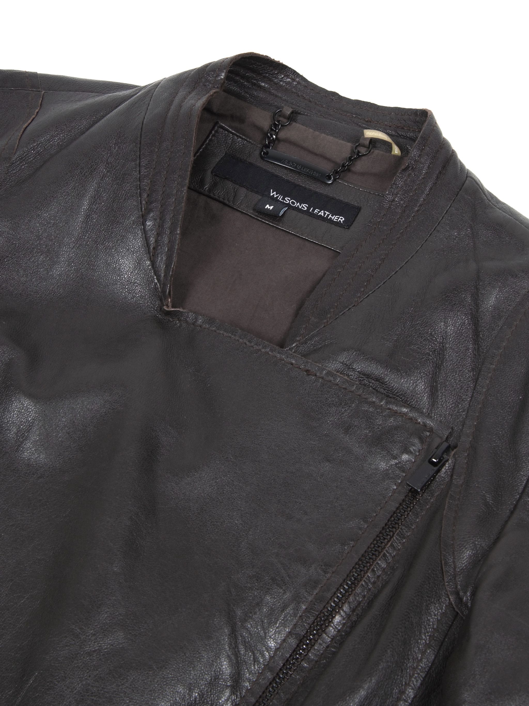 Wilsons Leather Brown Biker Jacket (M)