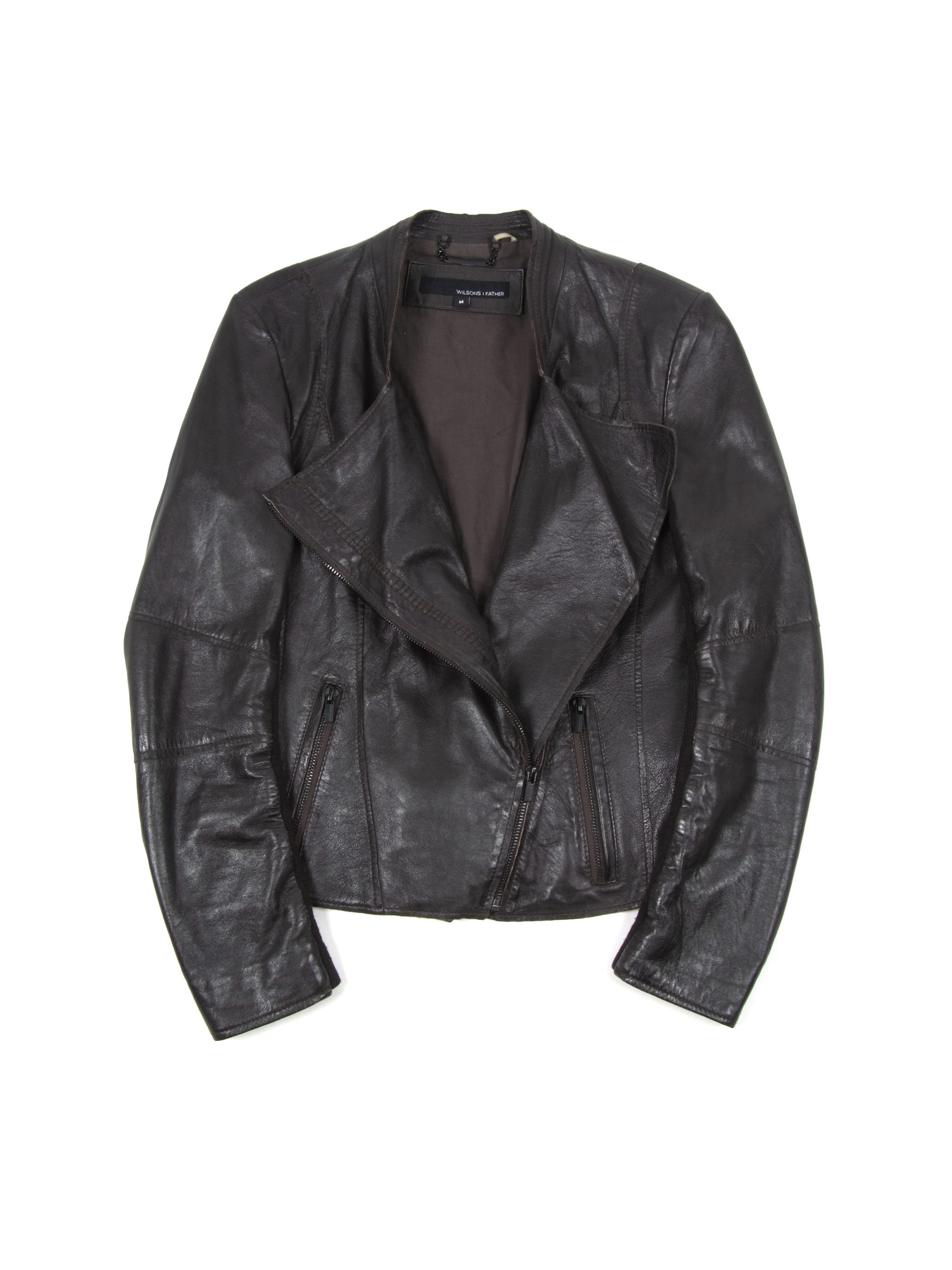 Wilsons Leather Brown Biker Jacket (M)